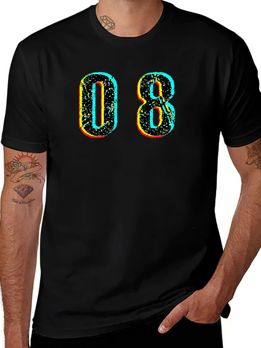 Retro 08 Graphic Tee - Stylish Black Cotton T-Shirt