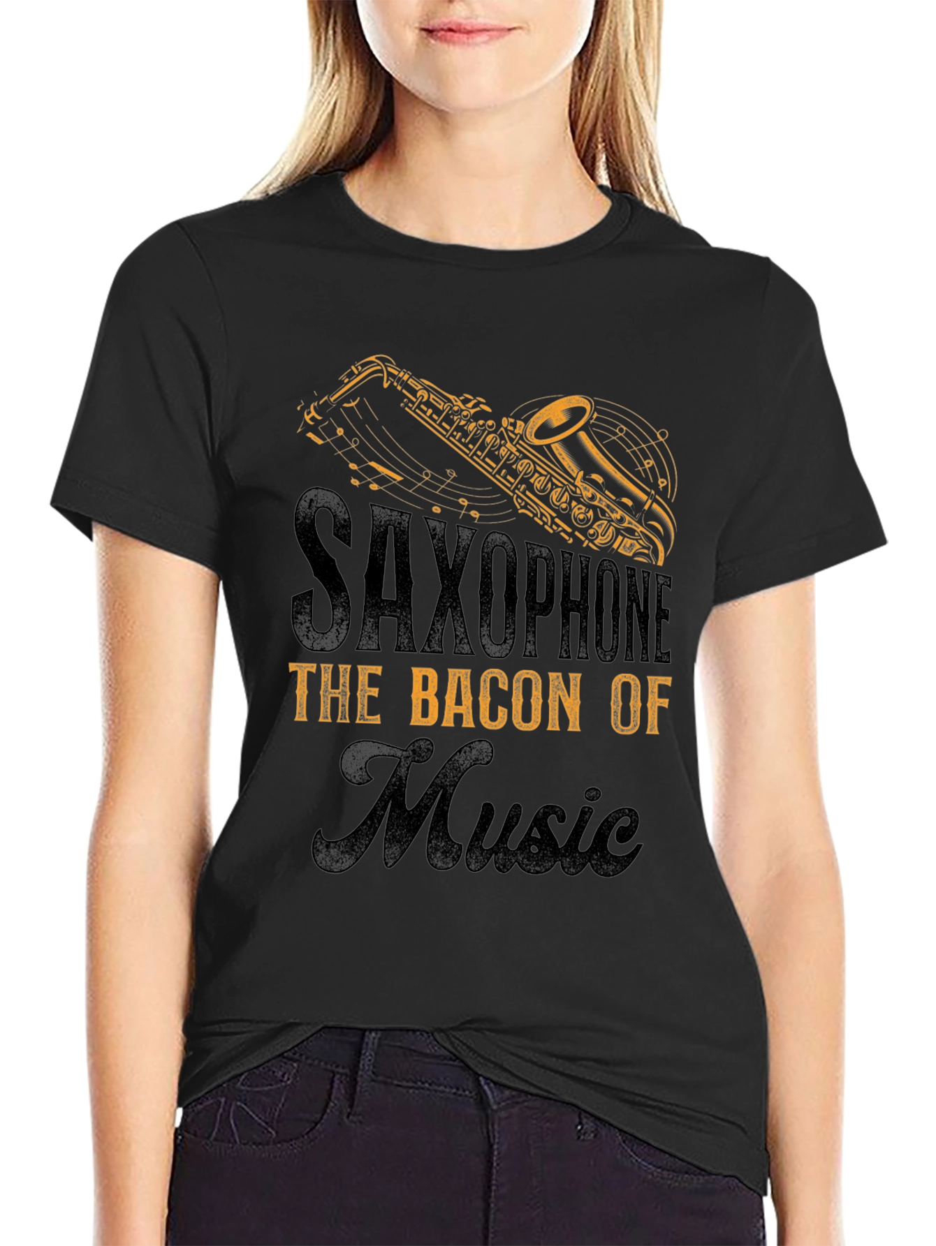 Saxophone Bacon of Music T-Shirt