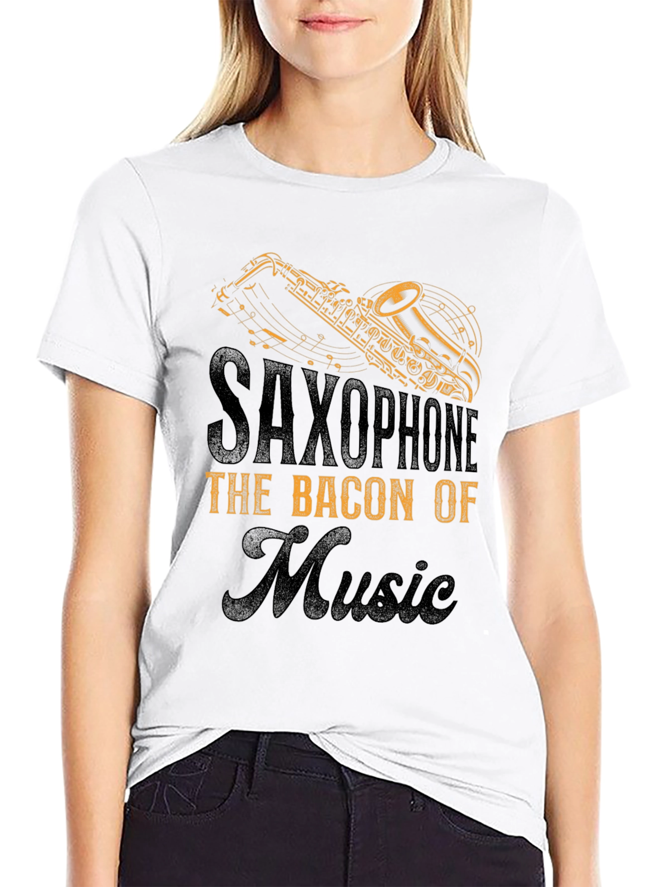 Saxophone Bacon of Music T-Shirt