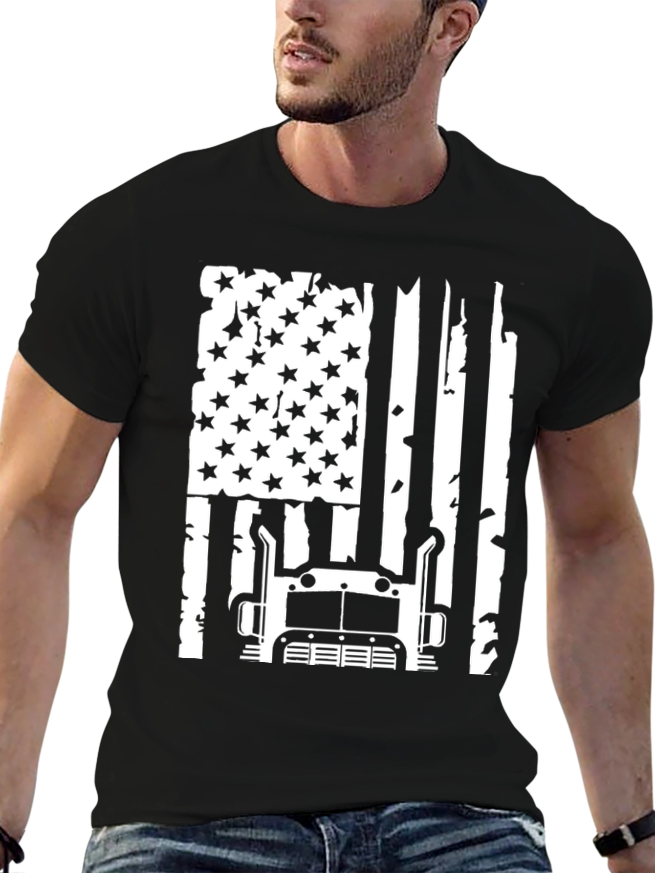 Trucker American Flag Graphic Tee