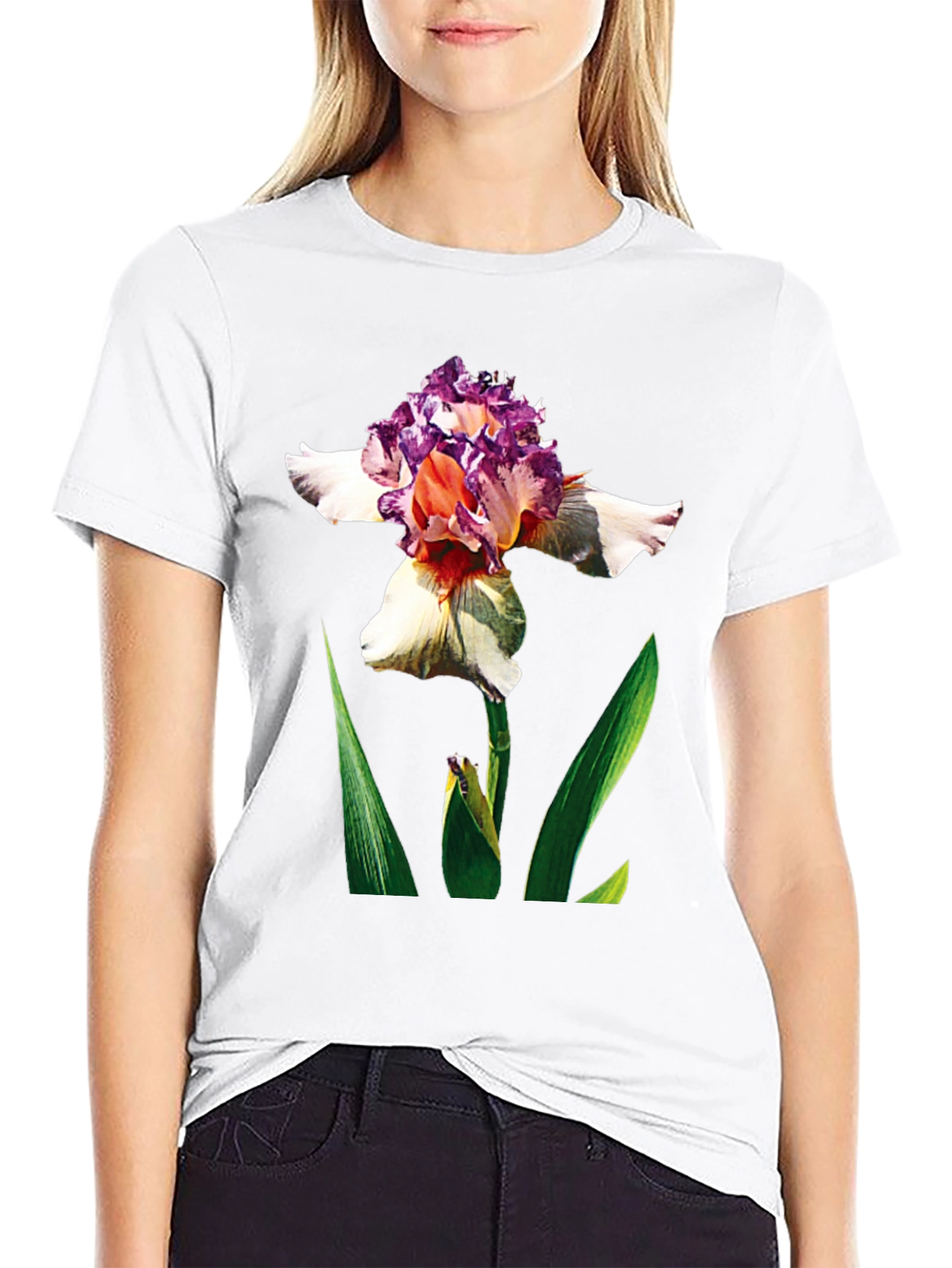 Floral Graphic Black Tee
