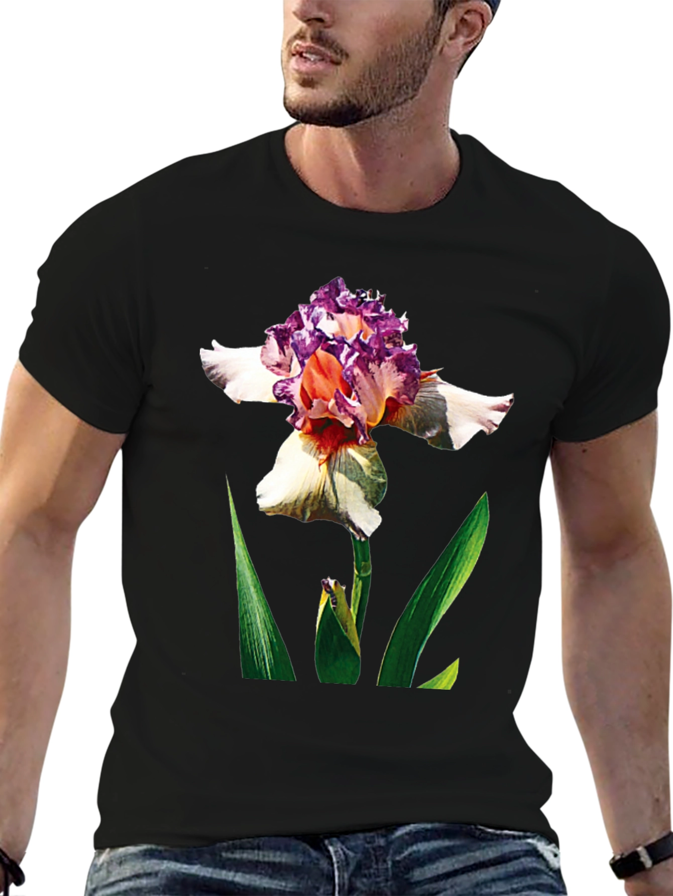 Floral Graphic Black Tee