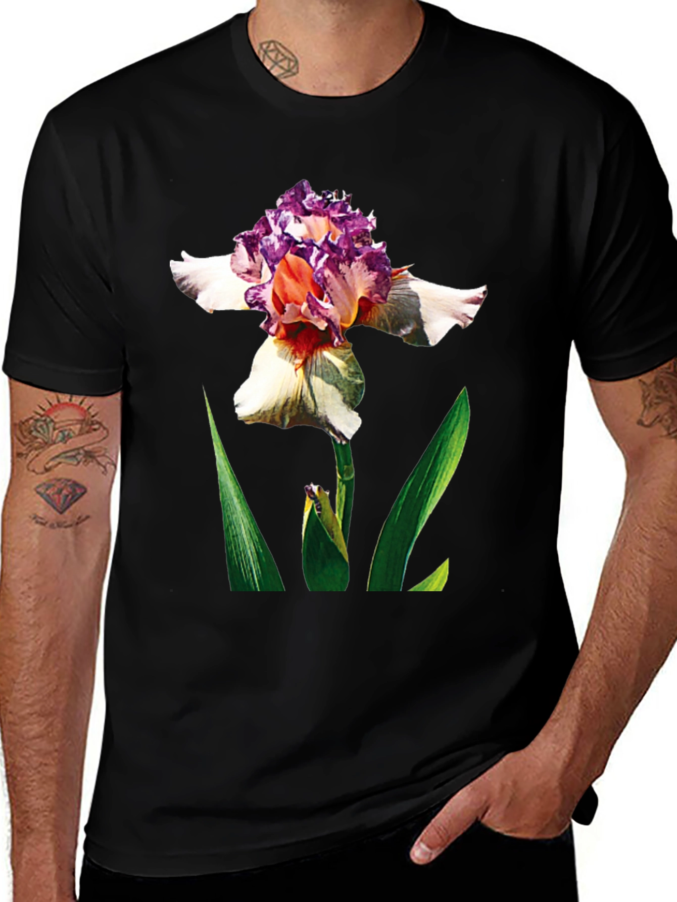 Floral Graphic Black Tee