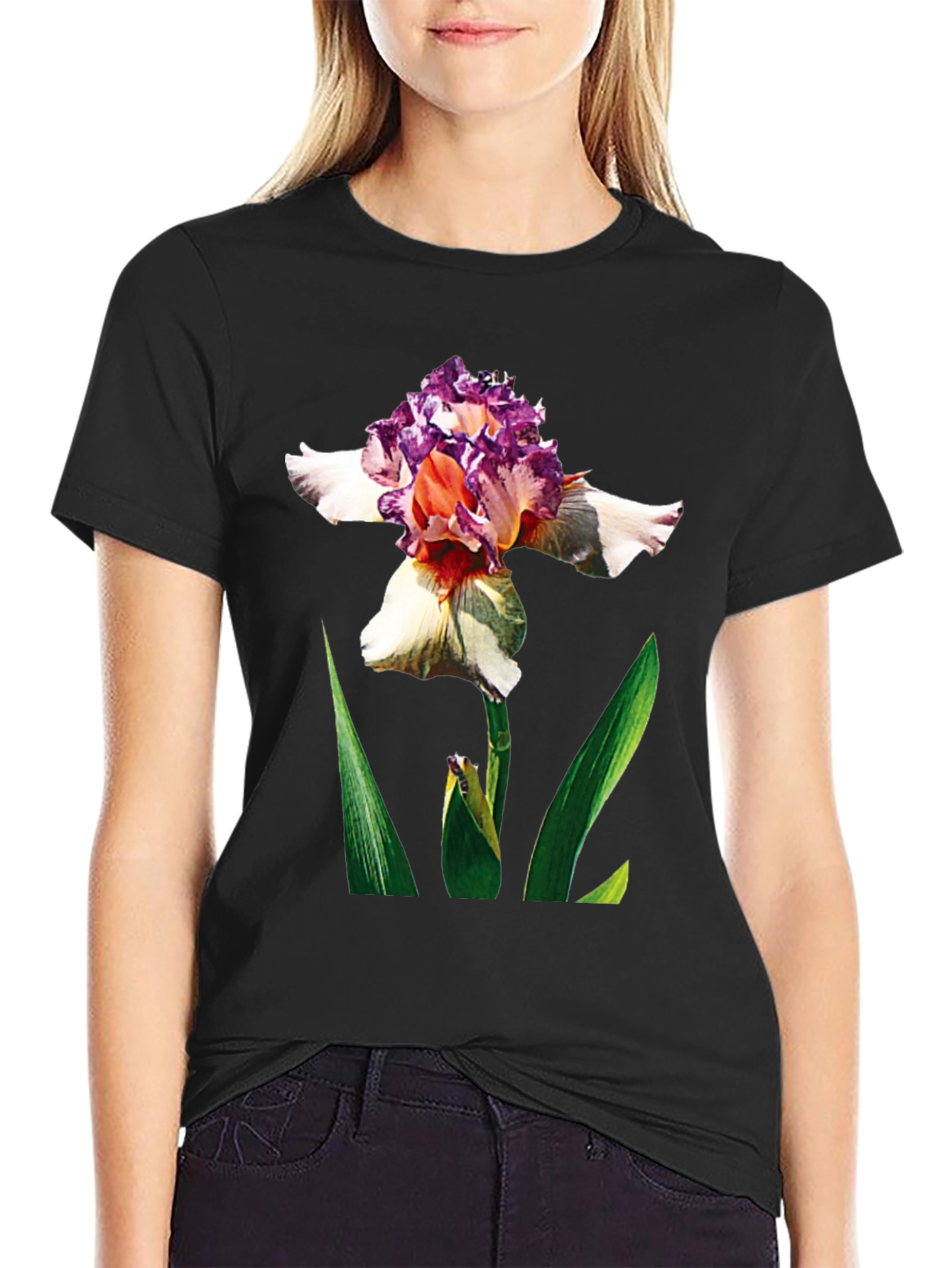 Floral Graphic Black Tee