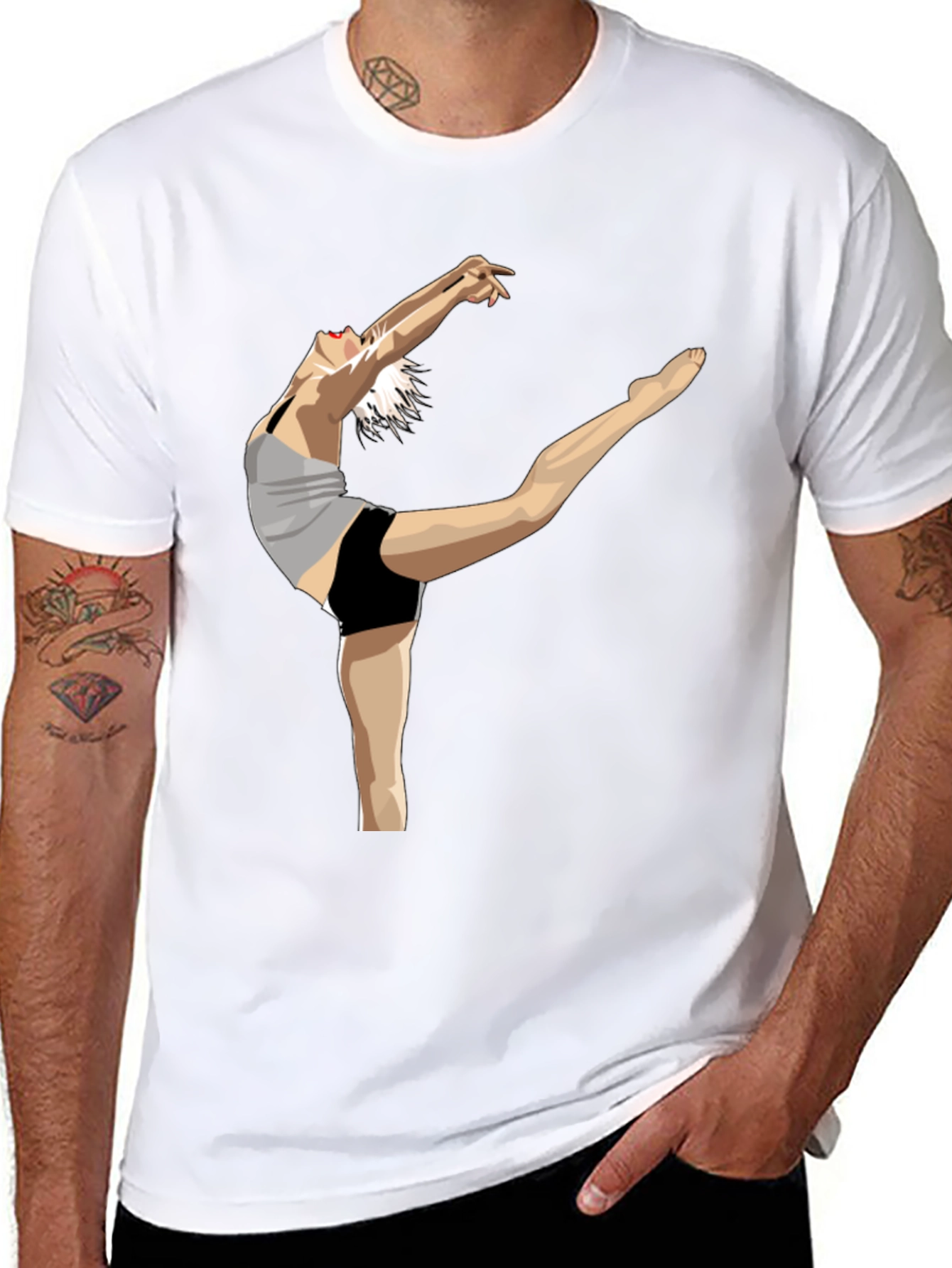 Dancer Graphic Black Cotton T-Shirt
