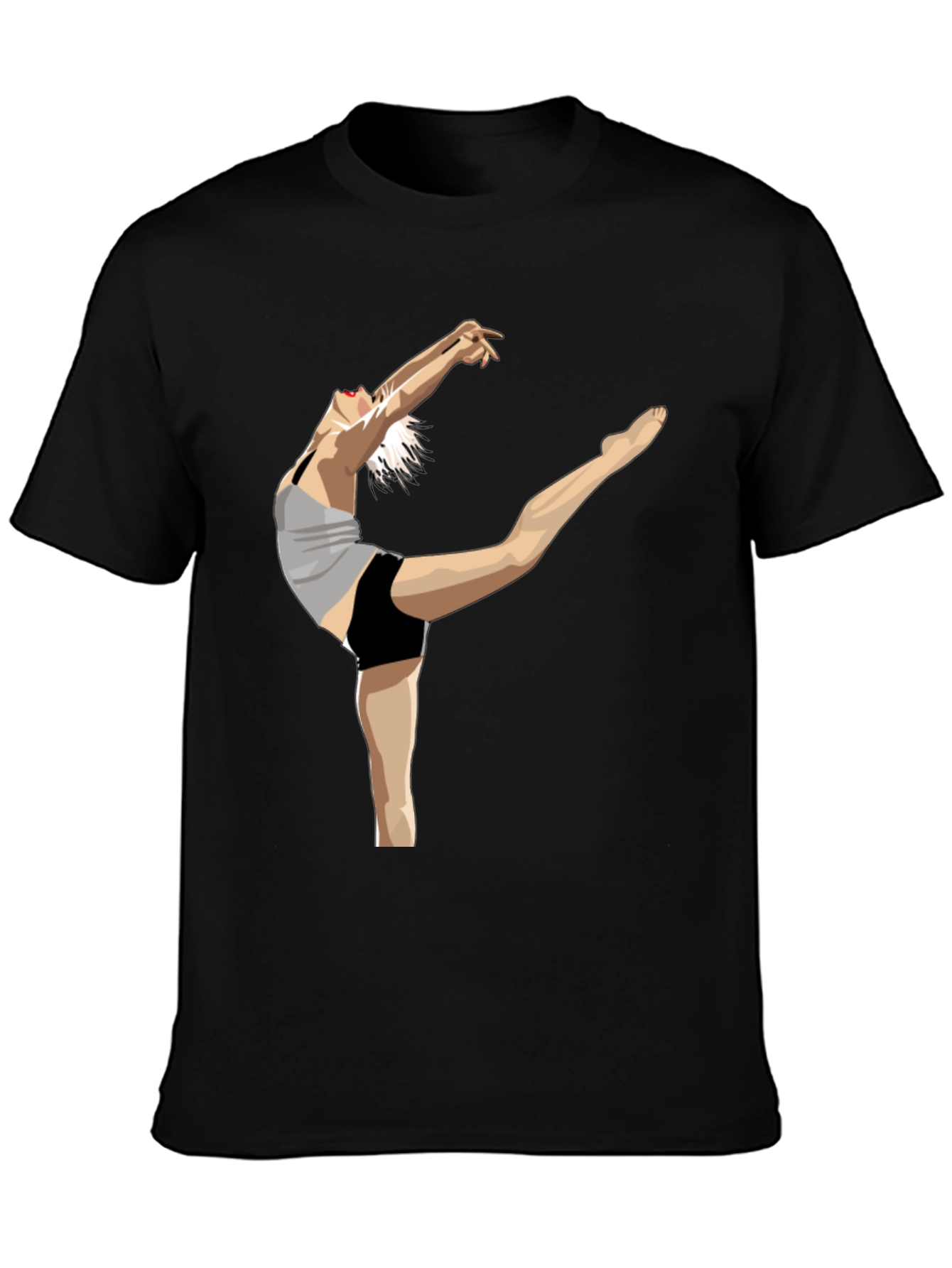 Dancer Graphic Black Cotton T-Shirt