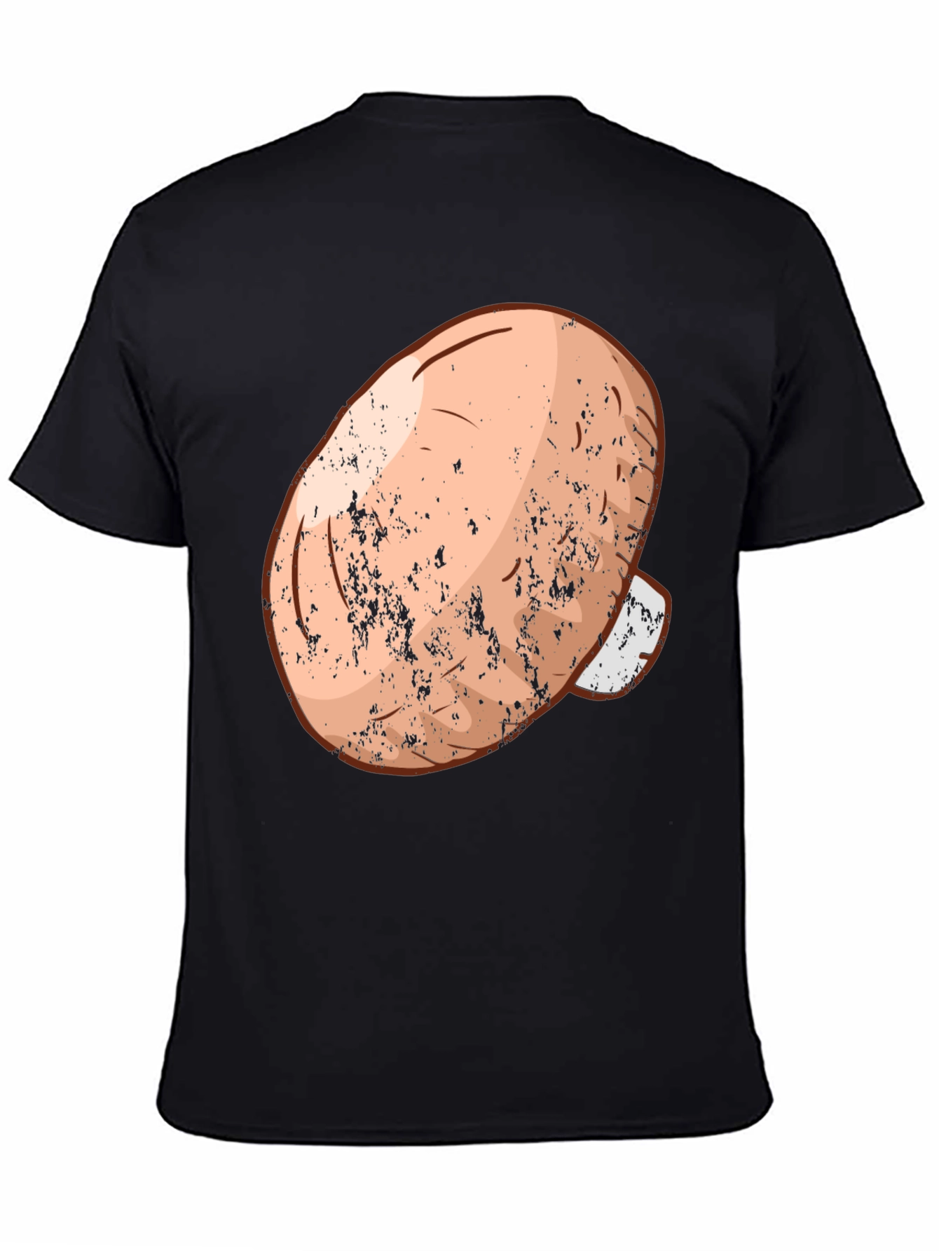 Mushroom Graphic Tee - Black Cotton Casual Wear