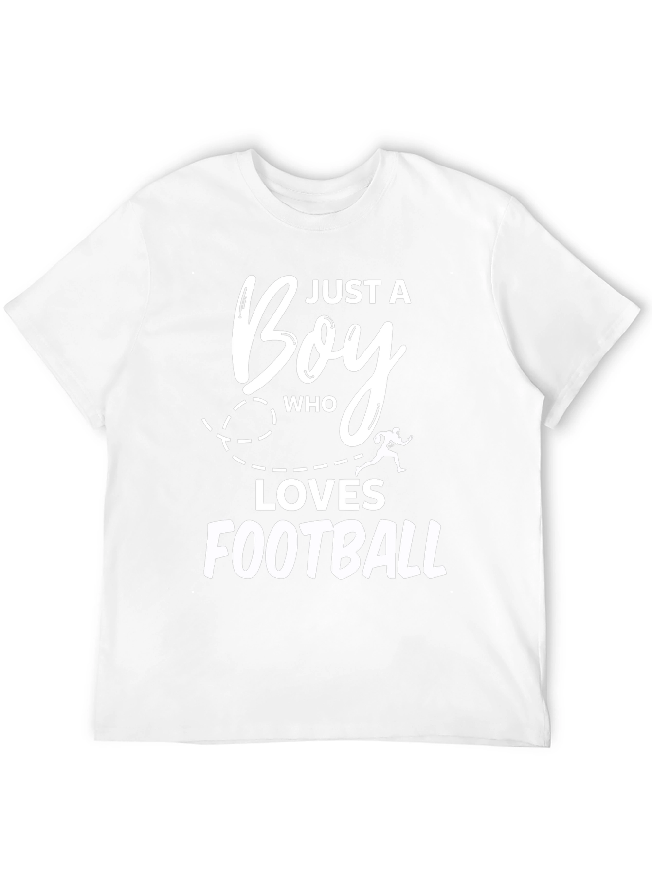 Just a Boy Who Loves Football Black T-Shirt