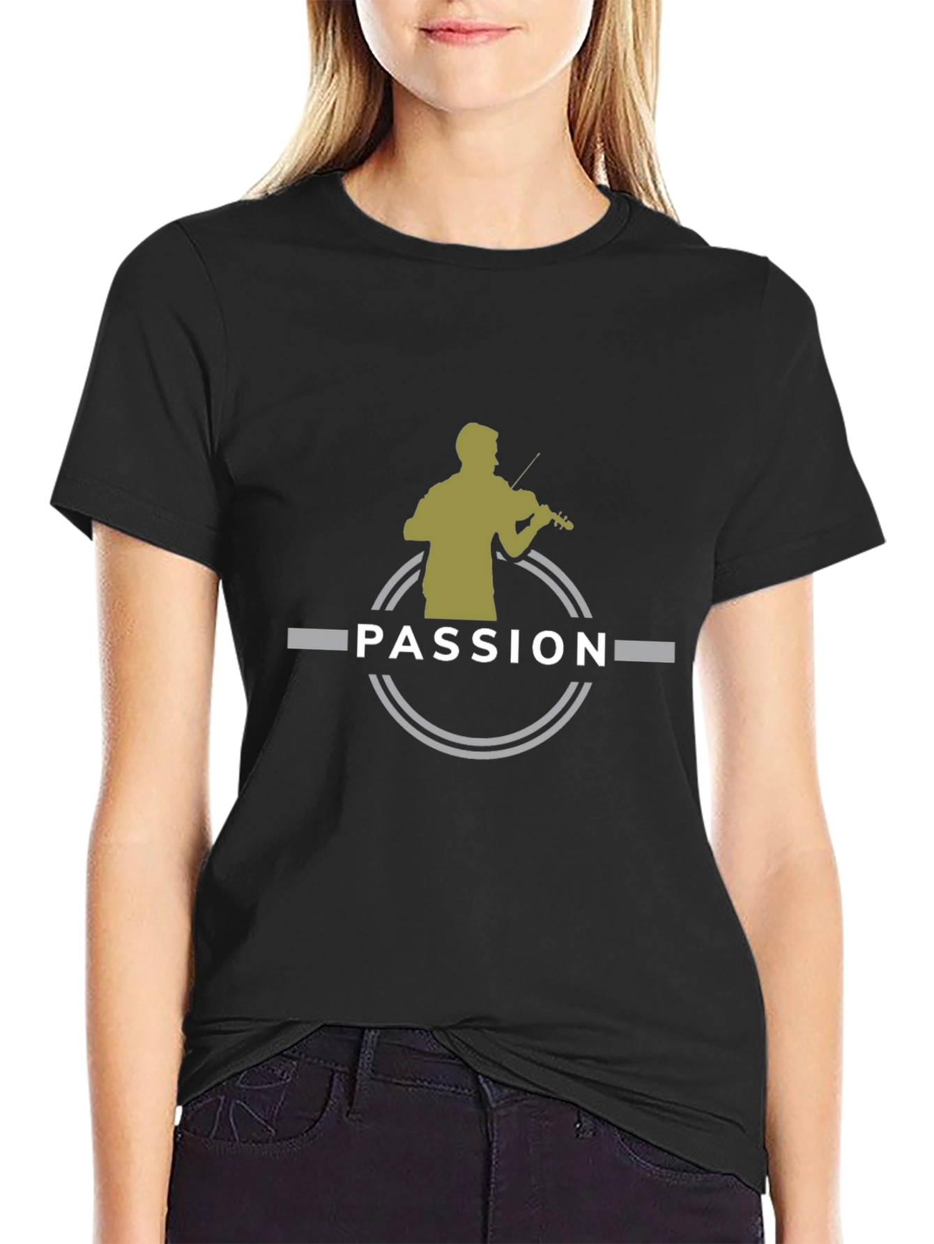 Passion Violinist Graphic Tee - Black