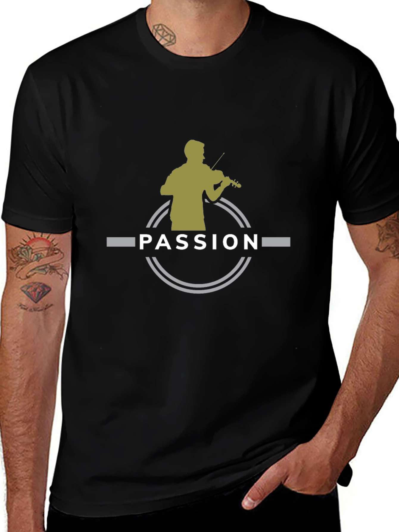 Passion Violinist Graphic Tee - Black