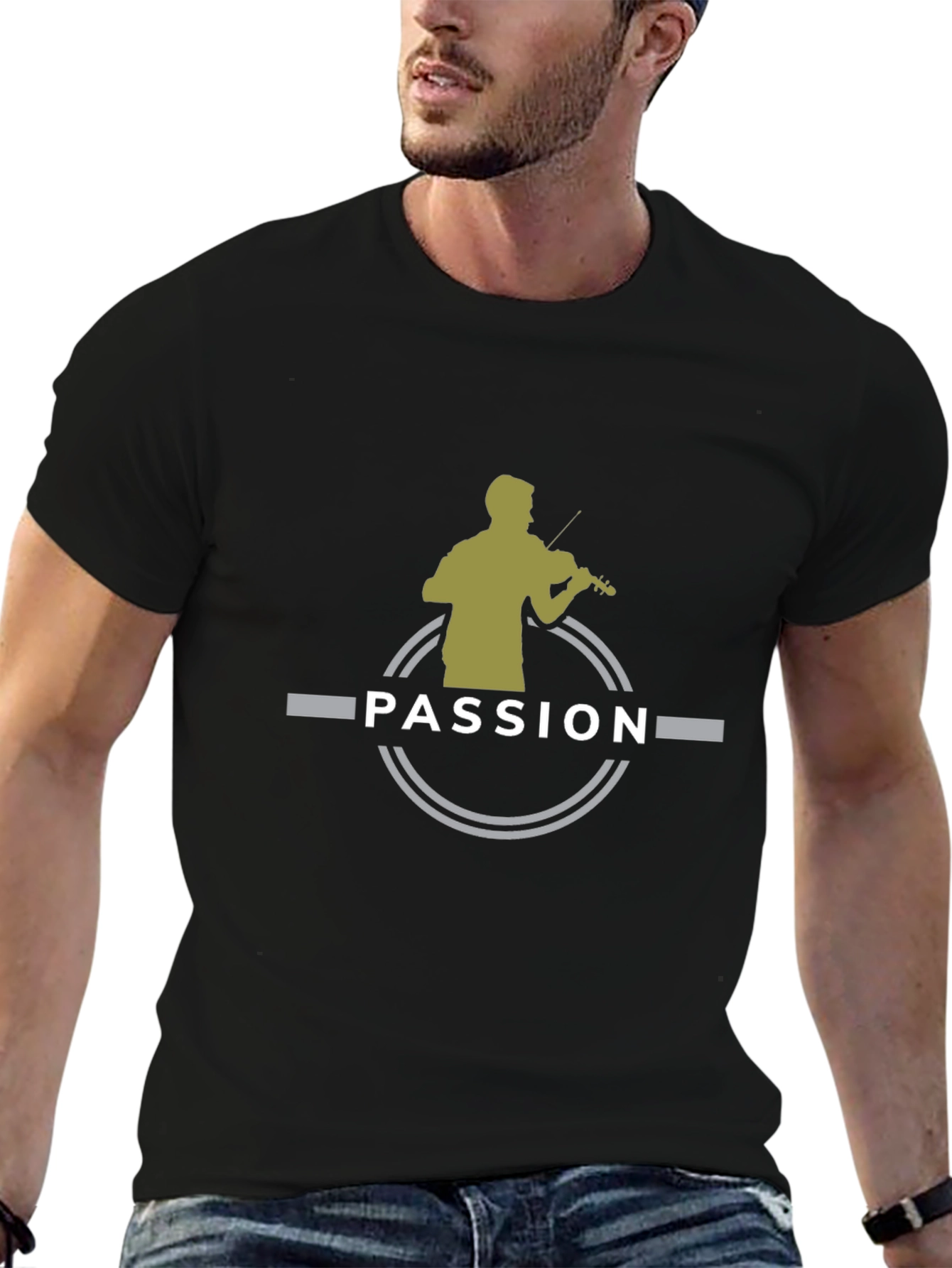 Passion Violinist Graphic Tee - Black