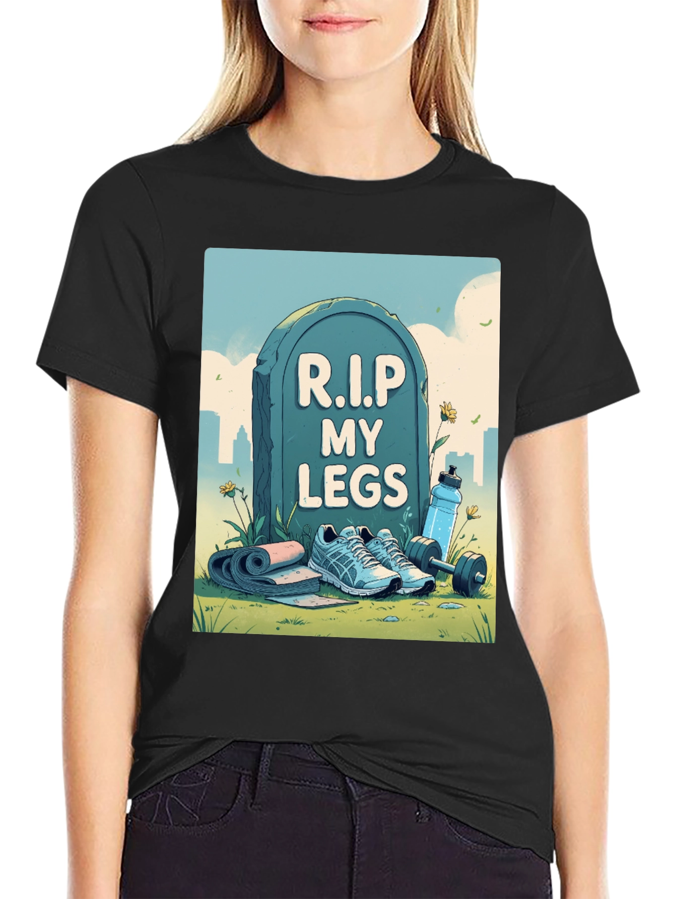 R.I.P My Legs Gym Humor Graphic Tee