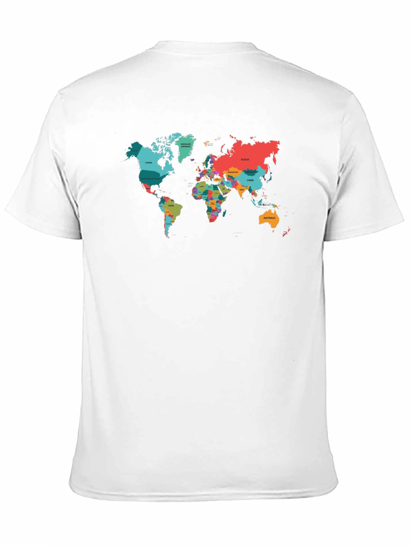 World Map Graphic Tee - Black Cotton T-Shirt