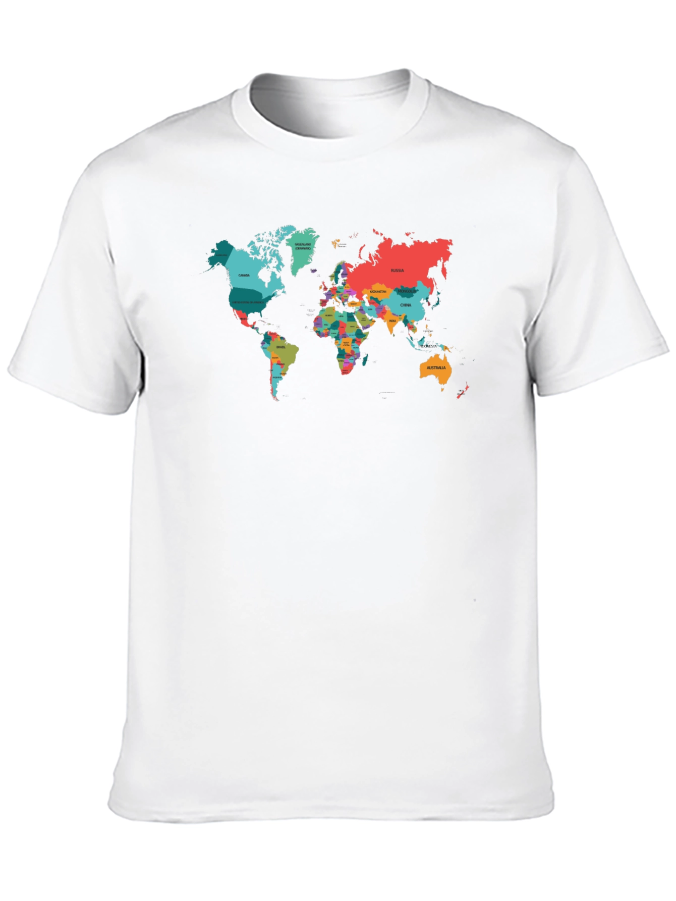 World Map Graphic Tee - Black Cotton T-Shirt
