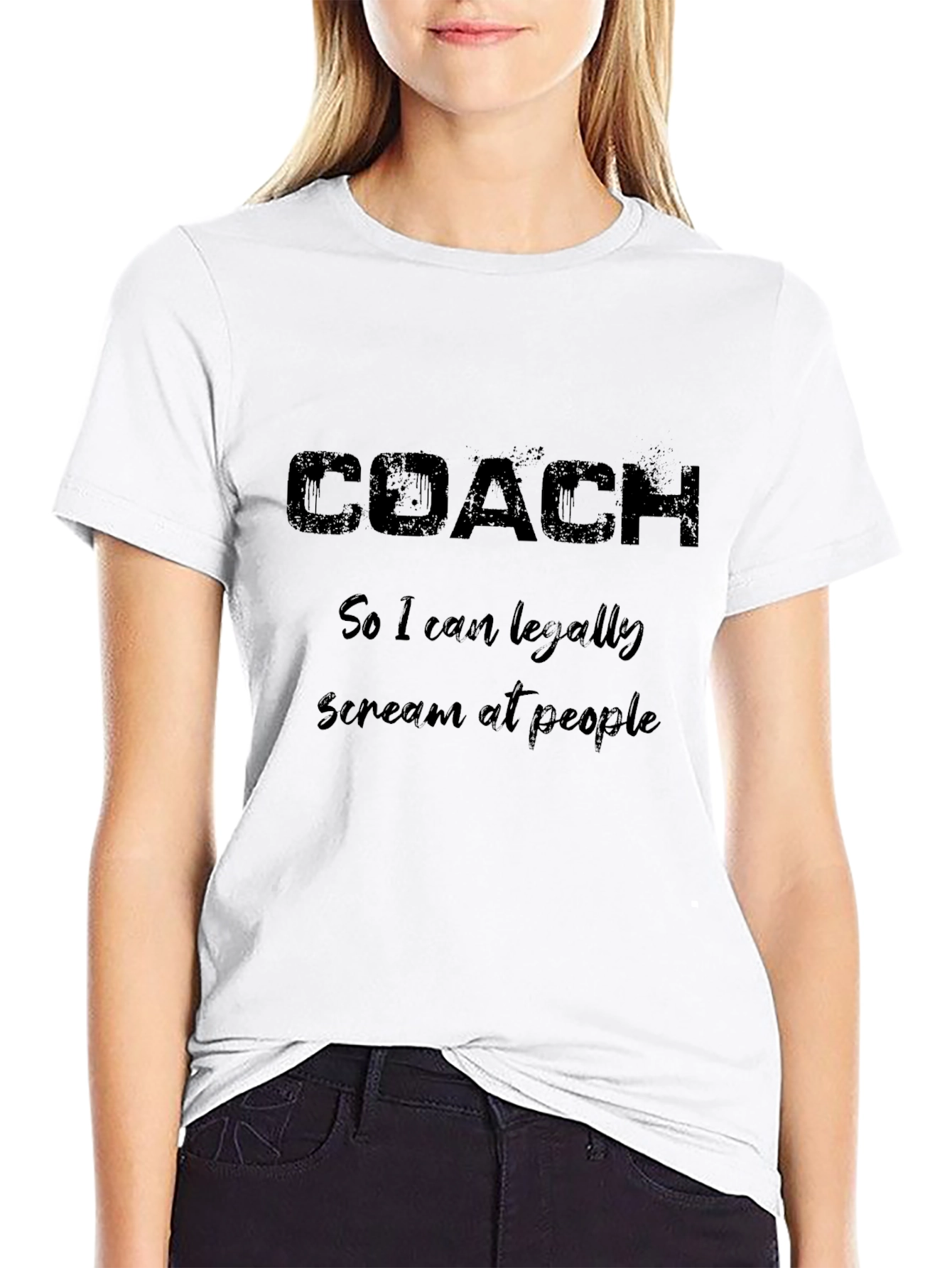 Coach Funny Slogan Black T-Shirt