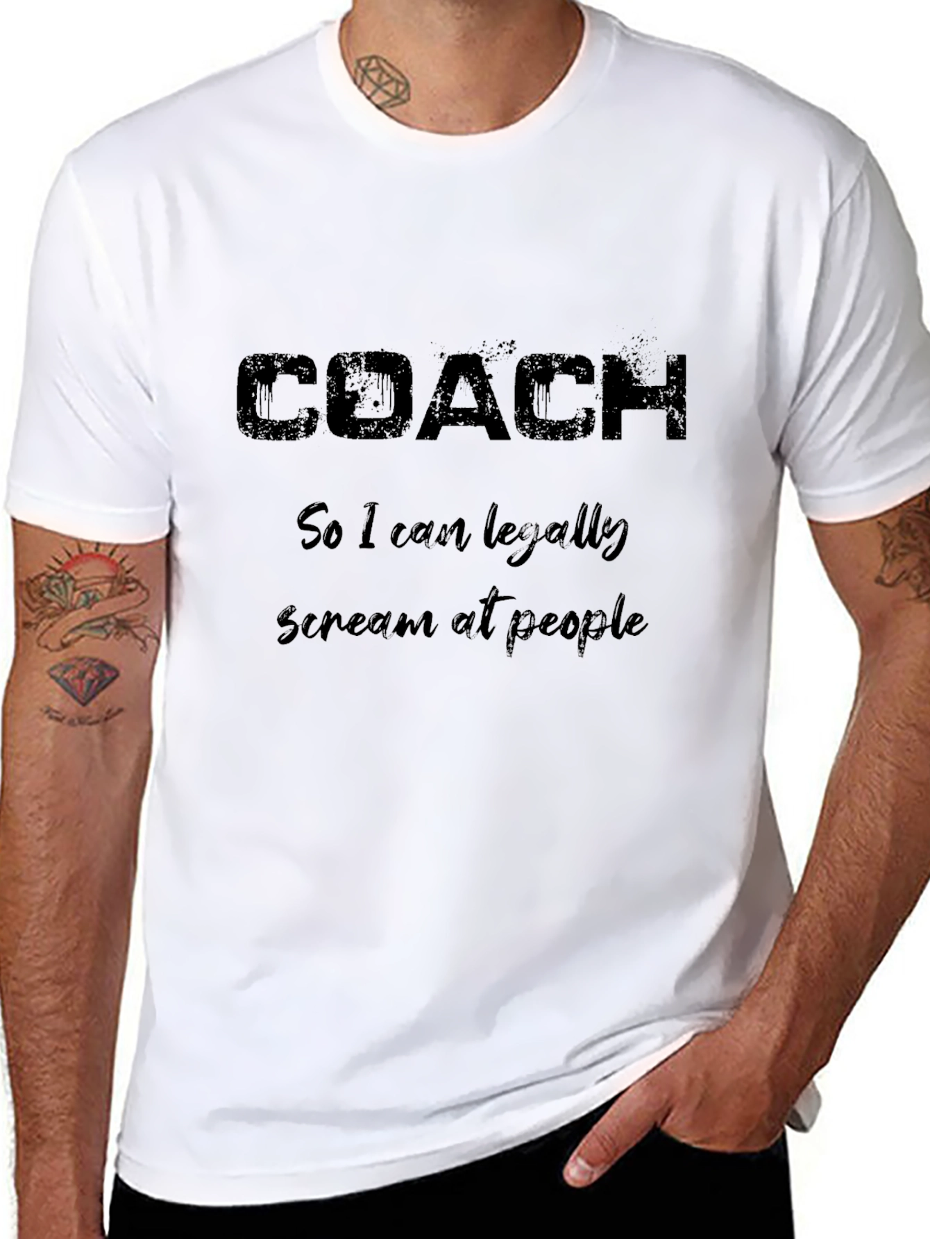 Coach Funny Slogan Black T-Shirt