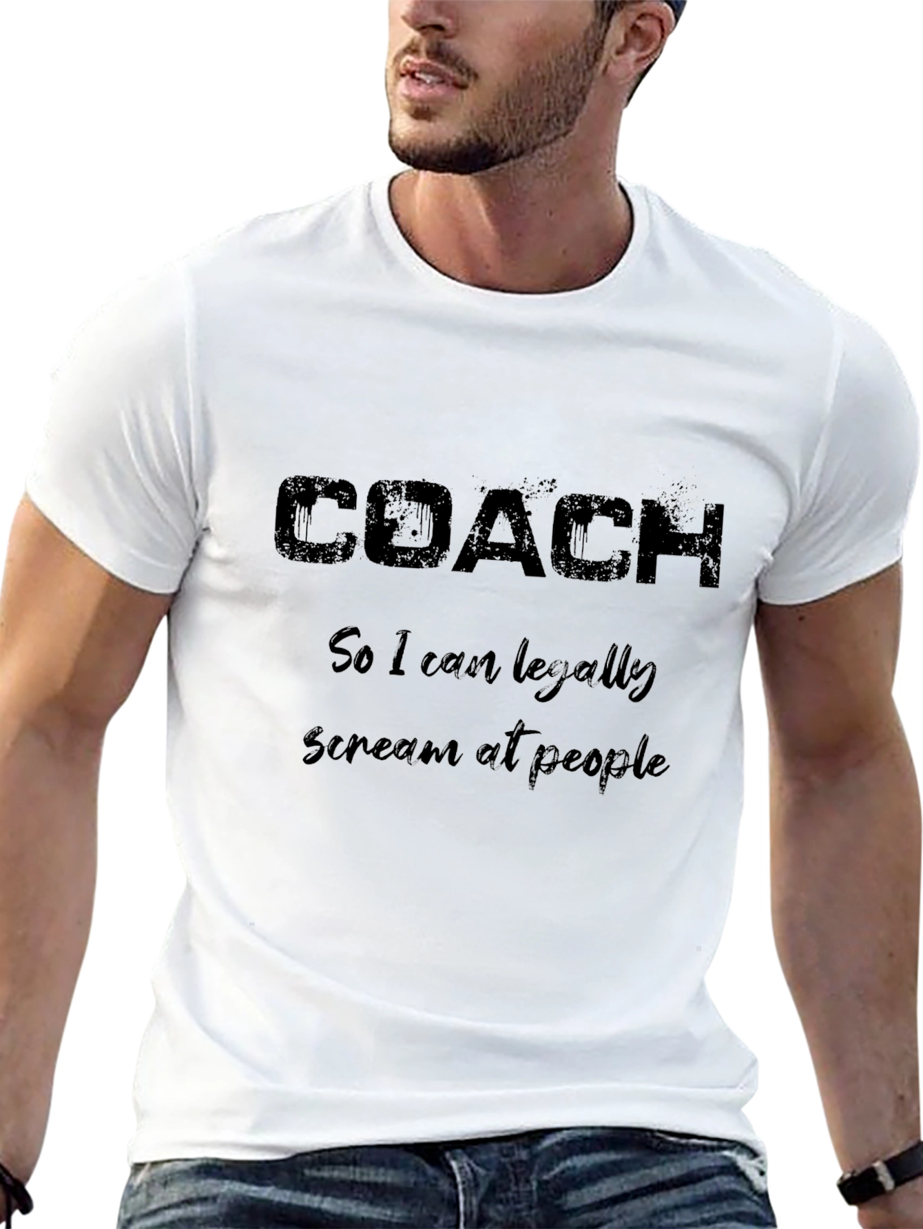 Coach Funny Slogan Black T-Shirt