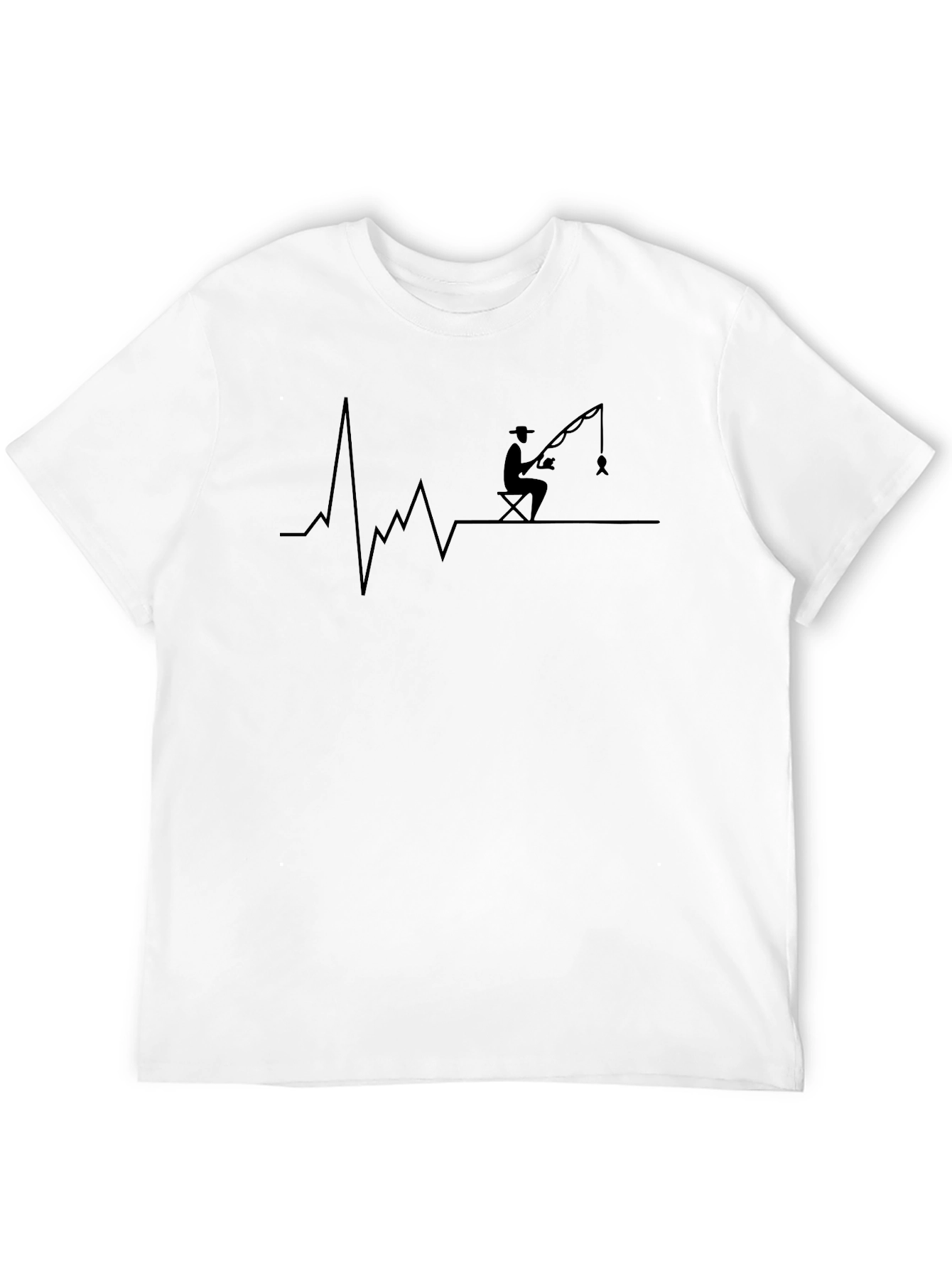 Fisherman Heartbeat T-Shirt - Unique Graphic Tee