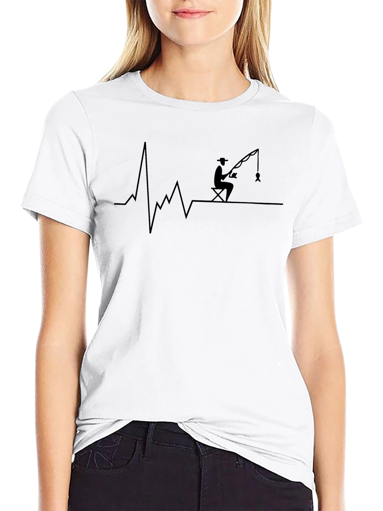 Fisherman Heartbeat T-Shirt - Unique Graphic Tee