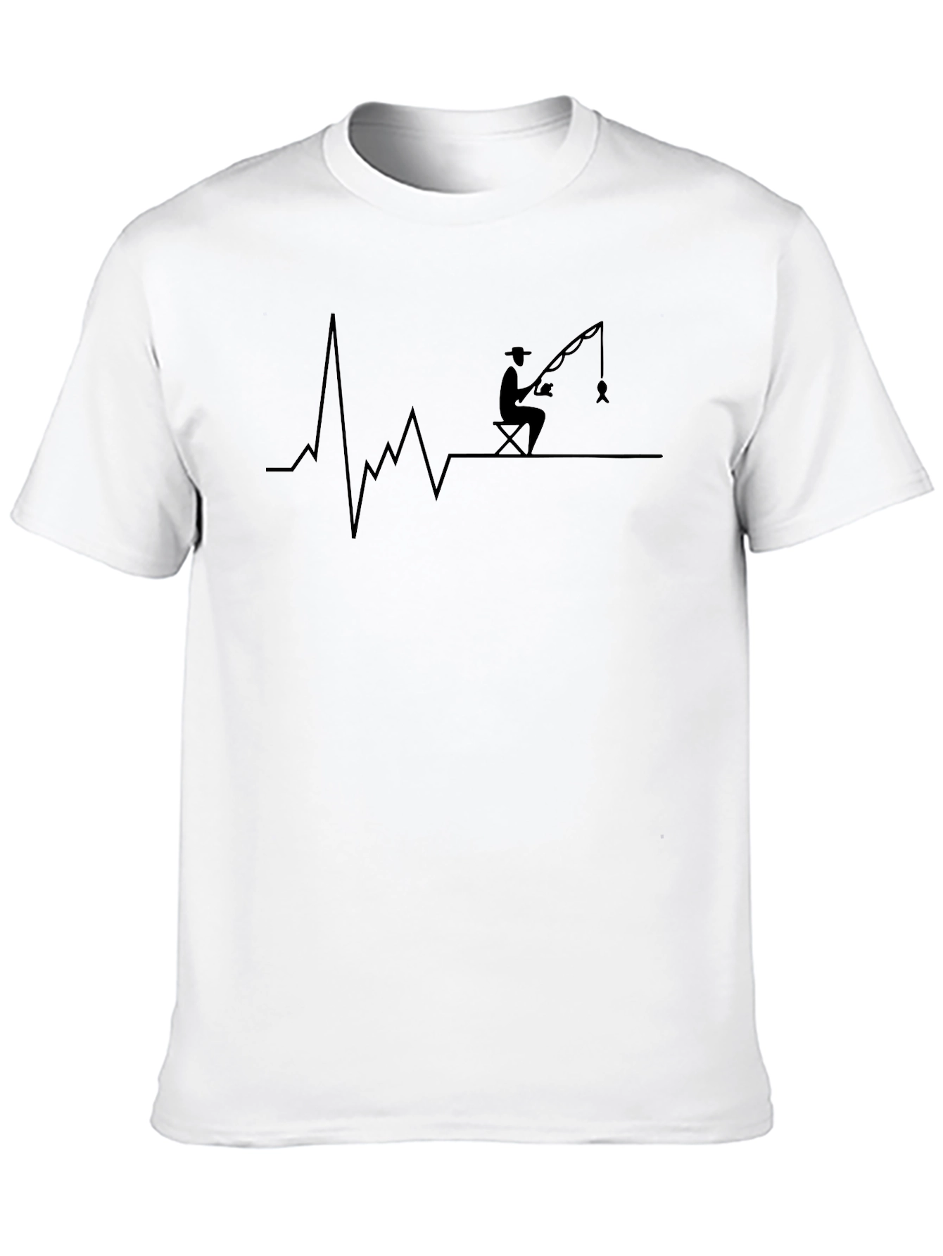 Fisherman Heartbeat T-Shirt - Unique Graphic Tee