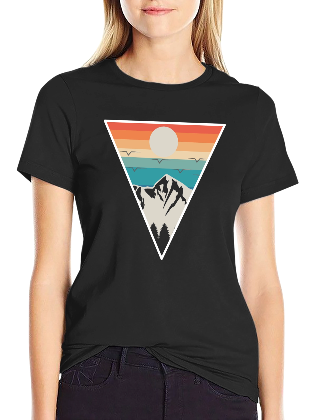 Retro Mountain Triangle T-Shirt - Adventure Style