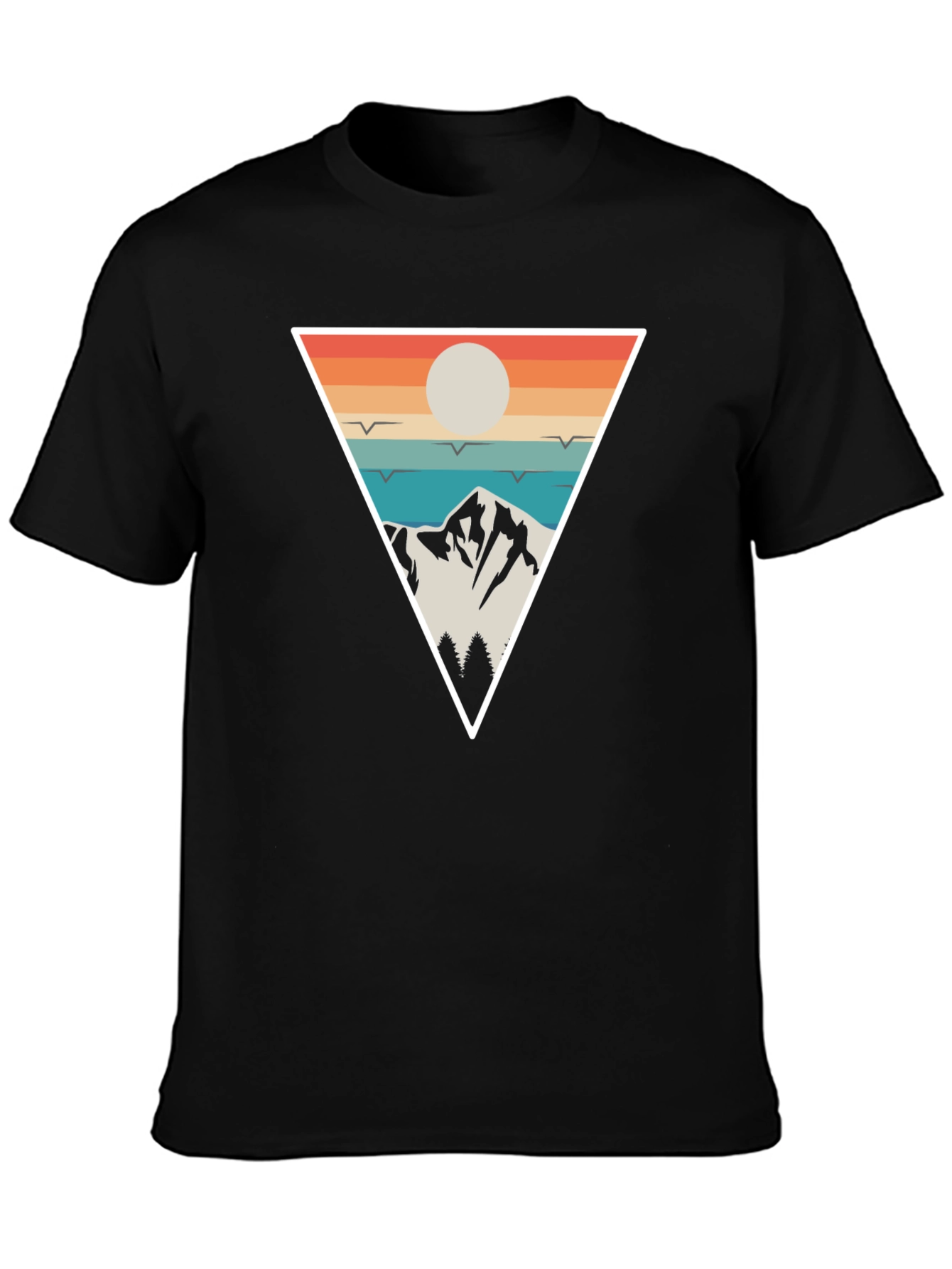 Retro Mountain Triangle T-Shirt - Adventure Style
