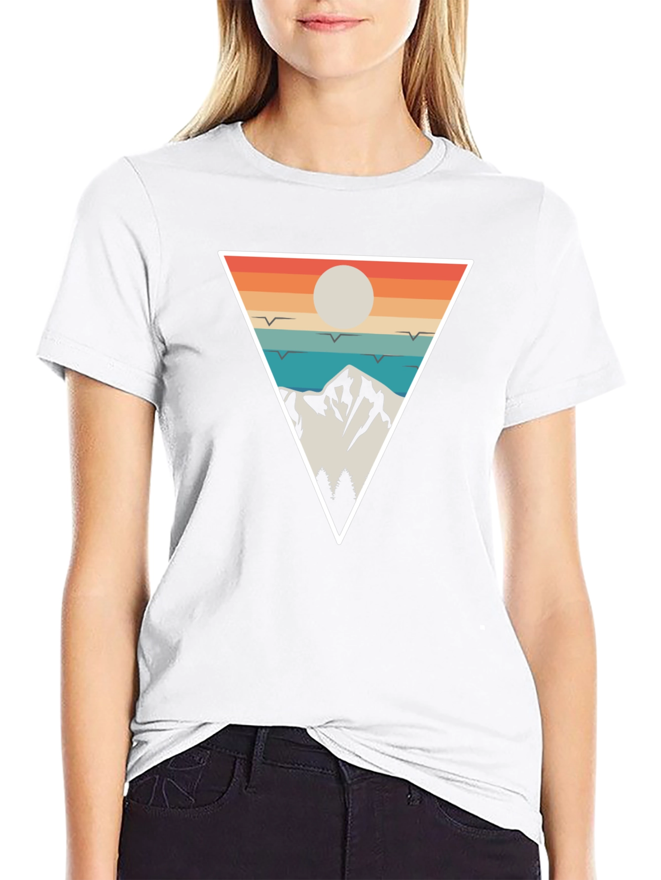 Retro Mountain Triangle T-Shirt - Adventure Style