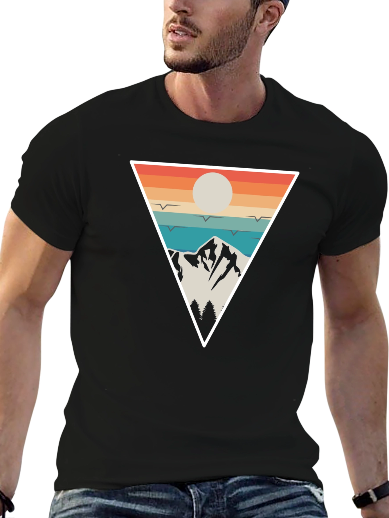 Retro Mountain Triangle T-Shirt - Adventure Style