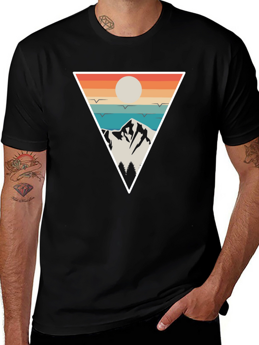 Retro Mountain Triangle T-Shirt - Adventure Style