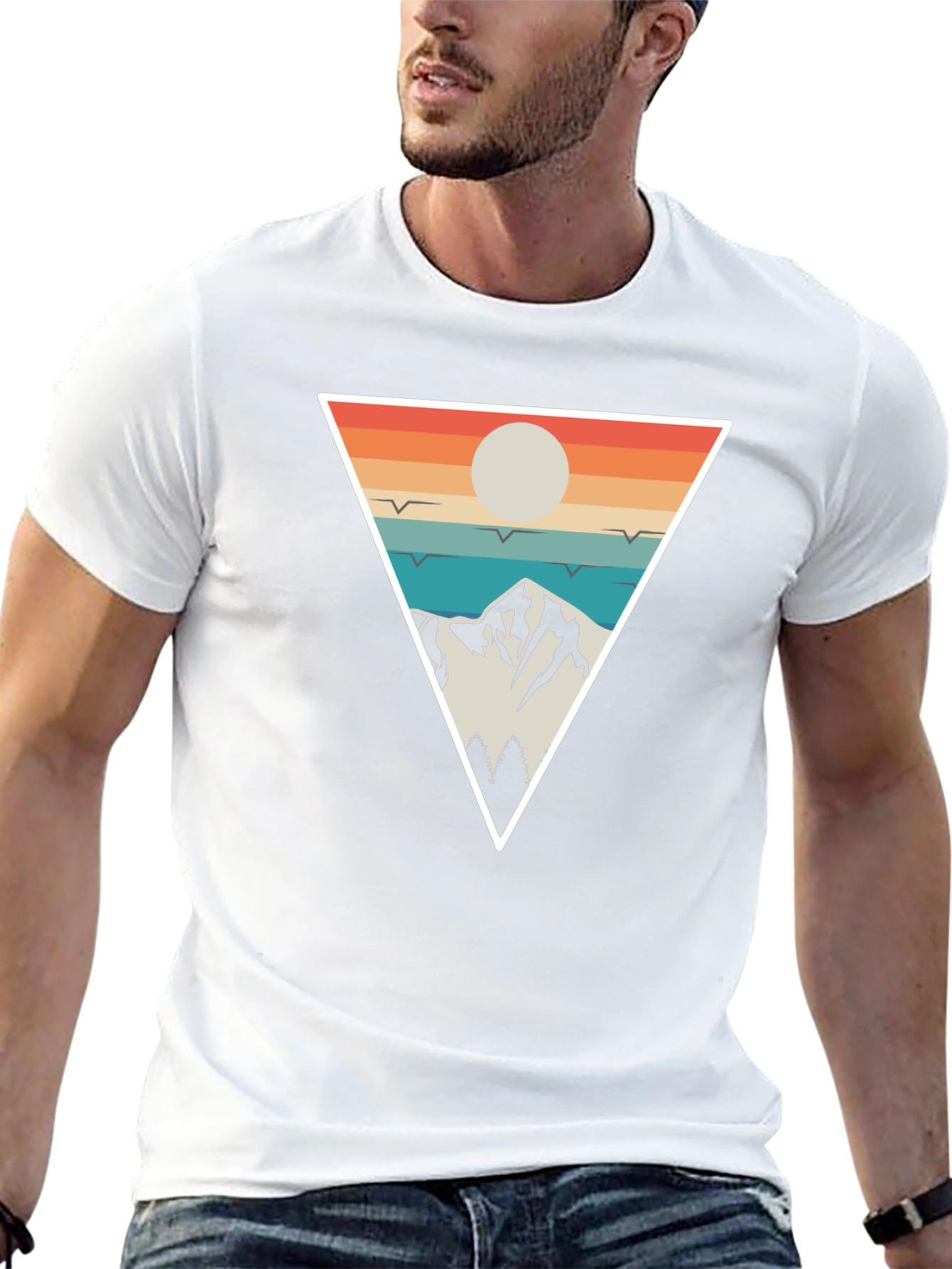 Retro Mountain Triangle T-Shirt - Adventure Style
