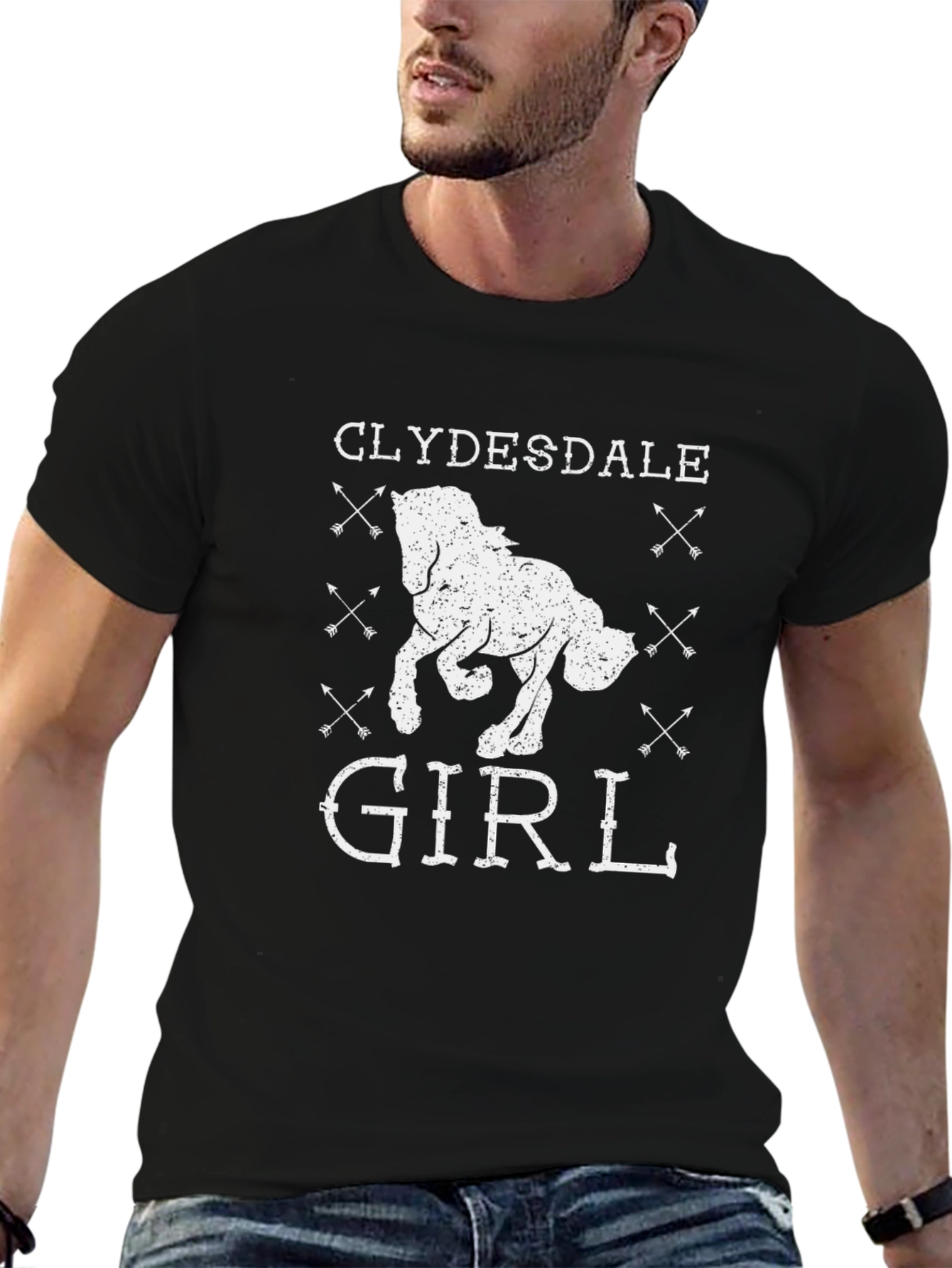 Clydesdale Girl Graphic Tee - Black Unisex T-Shirt