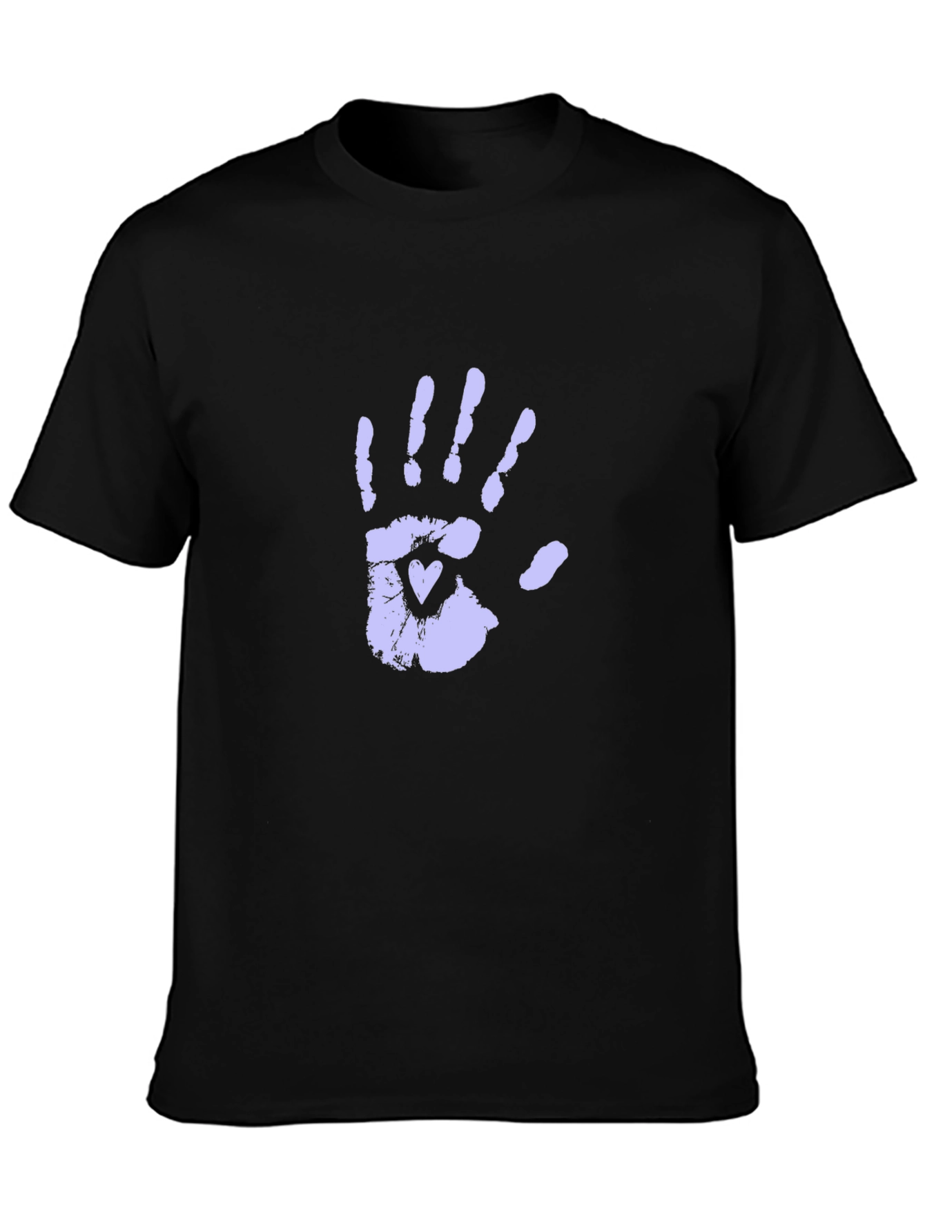 Hand Print Heart Graphic Tee - Unisex Black T-Shirt