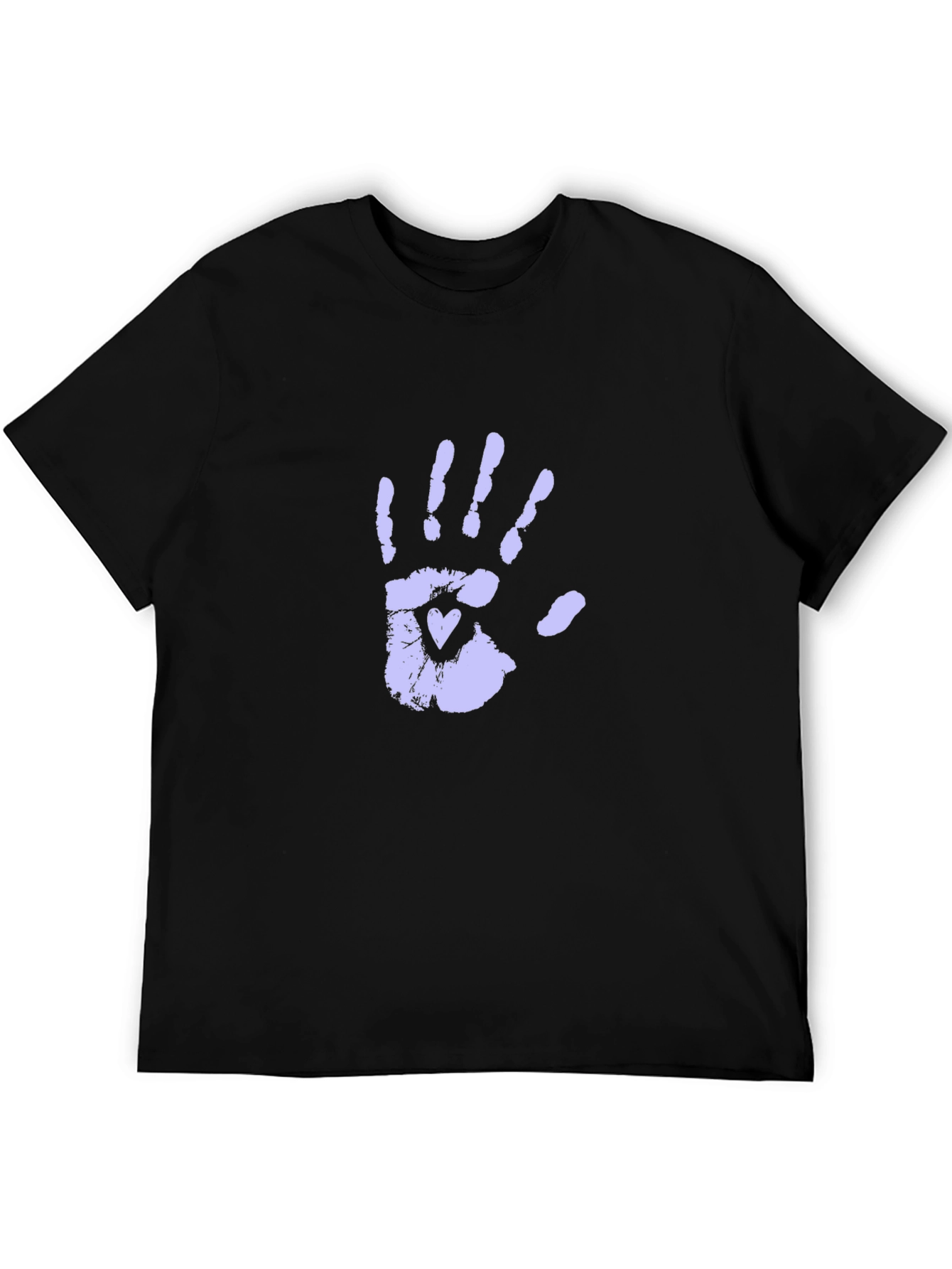 Hand Print Heart Graphic Tee - Unisex Black T-Shirt