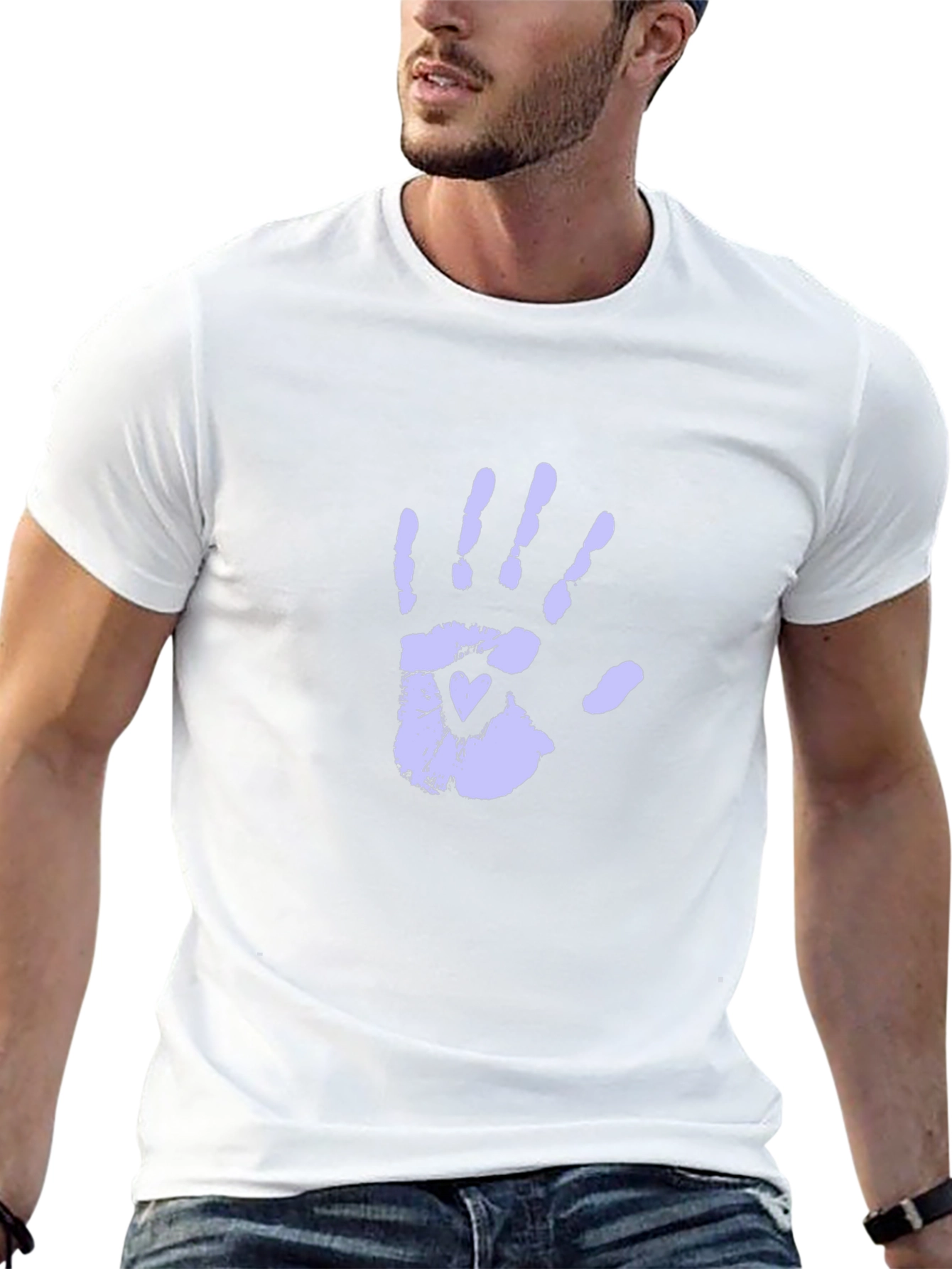 Hand Print Heart Graphic Tee - Unisex Black T-Shirt
