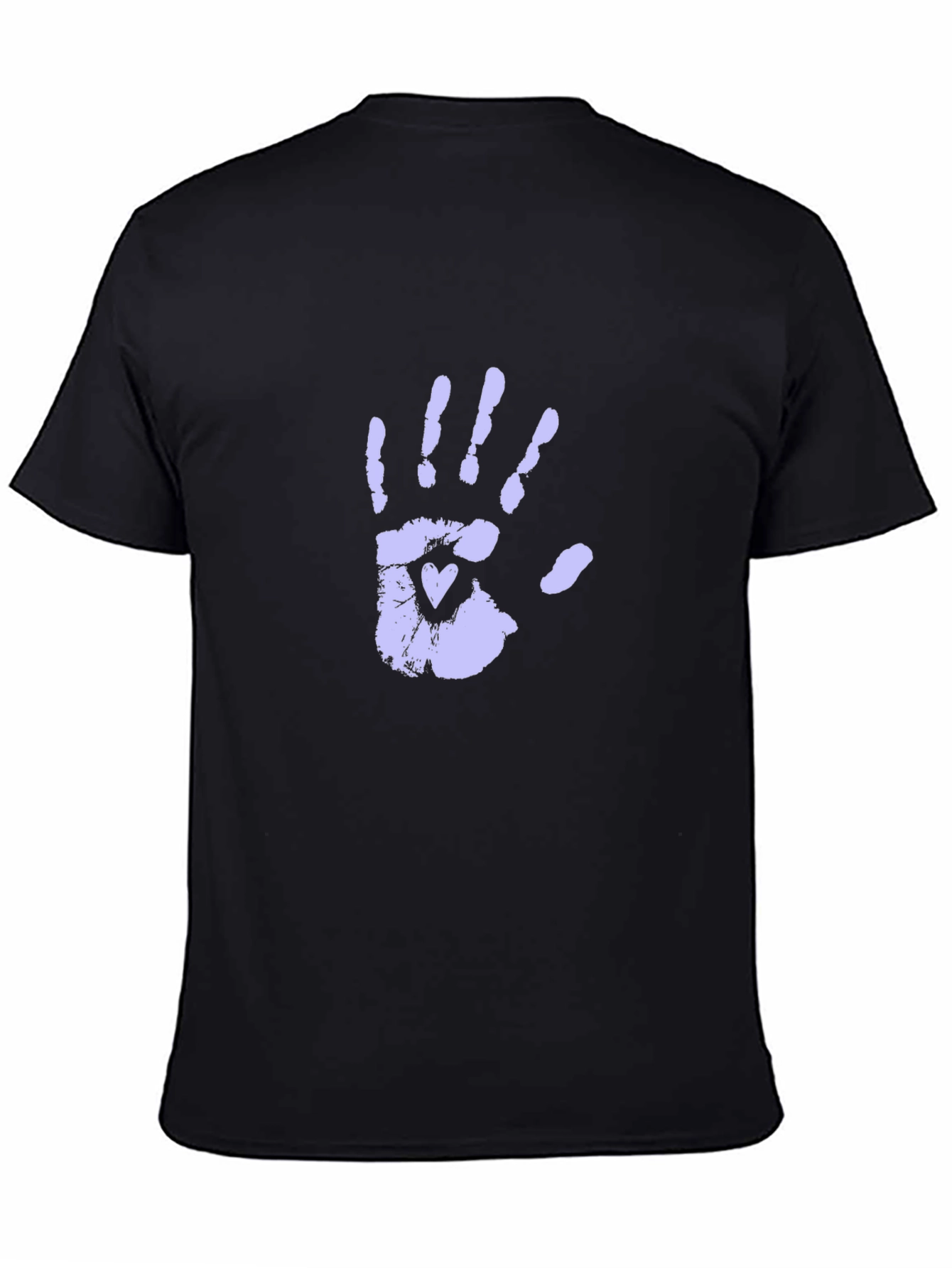 Hand Print Heart Graphic Tee - Unisex Black T-Shirt