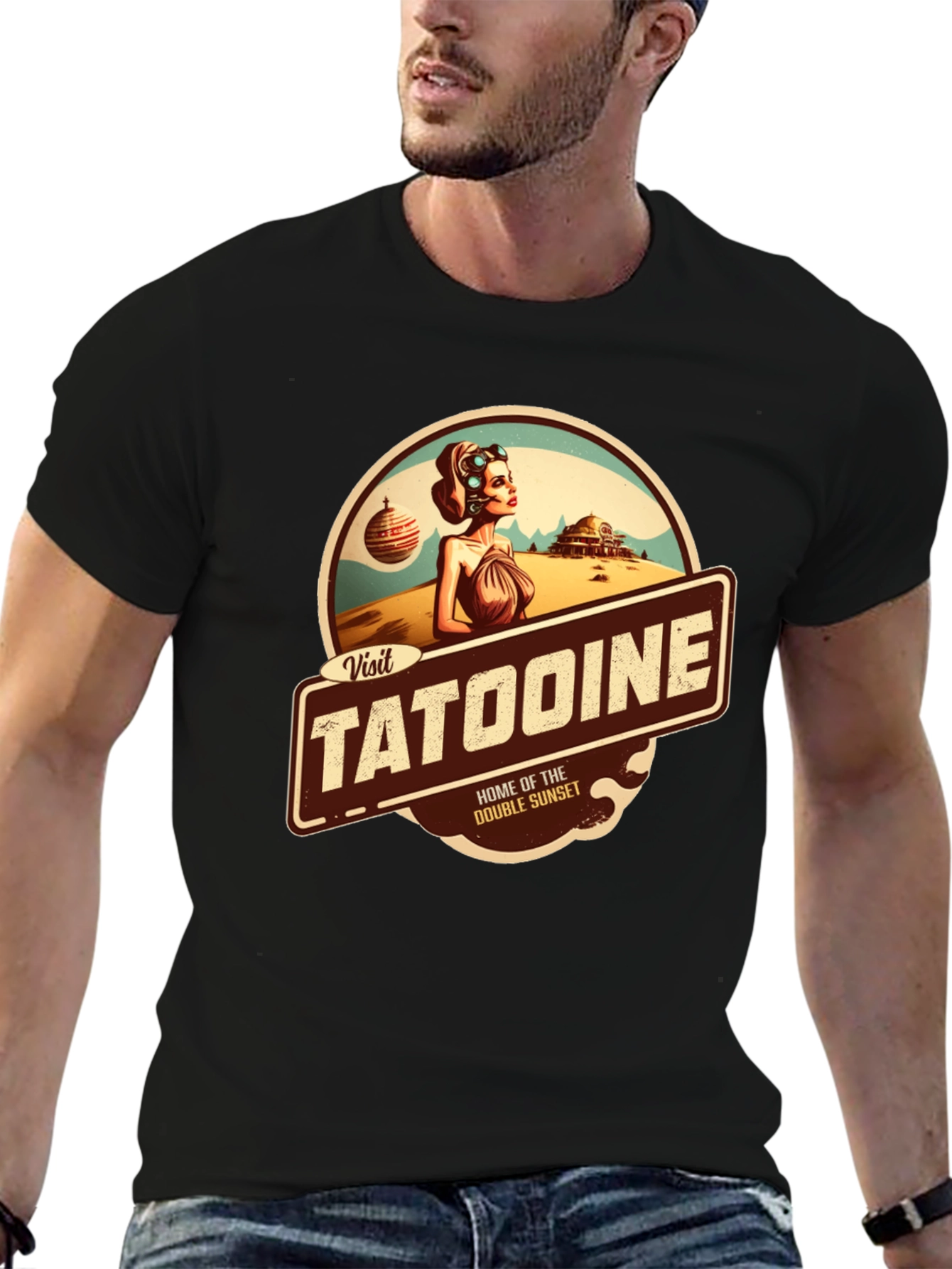 Visit Tatooine T-Shirt - Double Sunset Graphic Tee