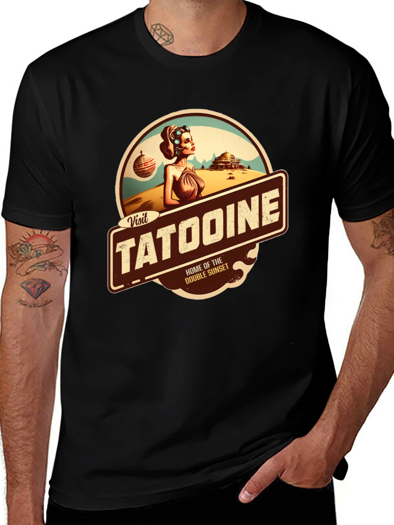Visit Tatooine T-Shirt - Double Sunset Graphic Tee