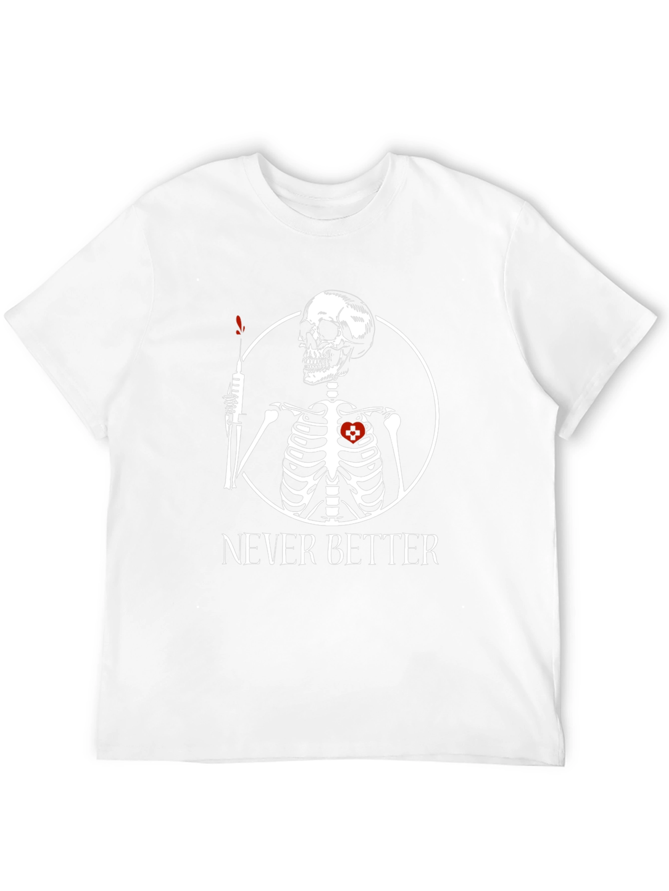 Edgy Skeleton Never Better Graphic Tee