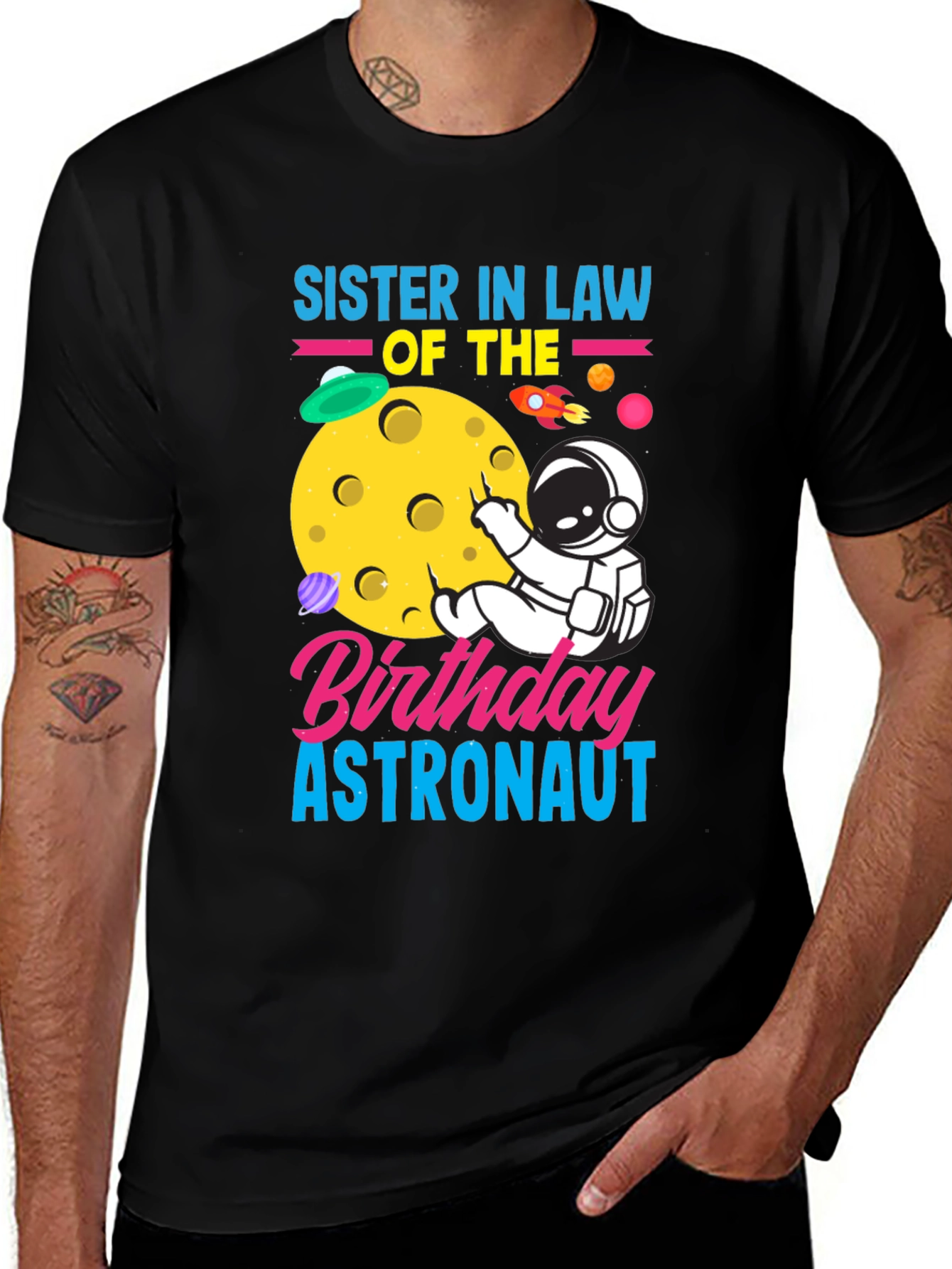 Sister In Law Birthday Astronaut Graphic Tee
