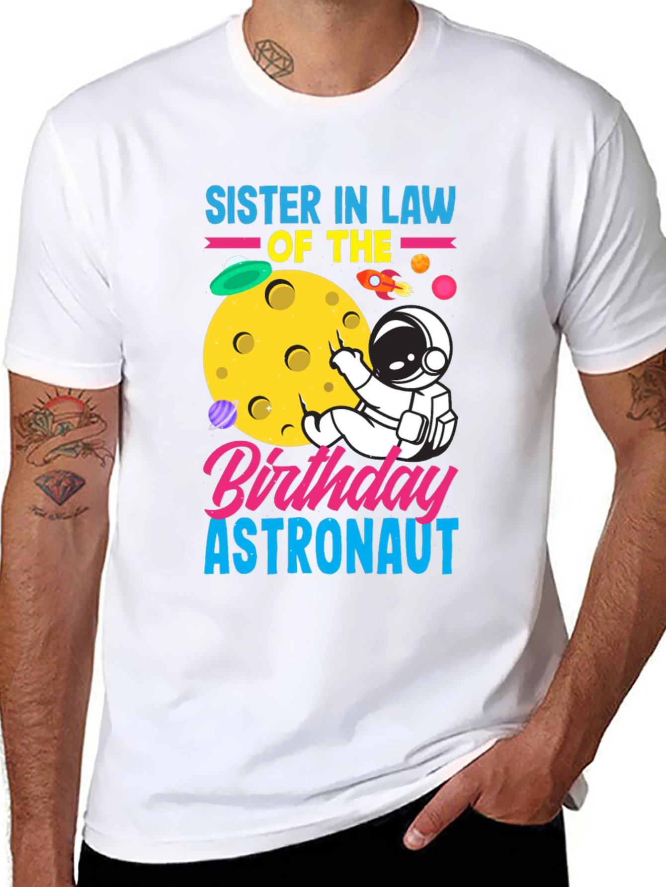 Sister In Law Birthday Astronaut Graphic Tee