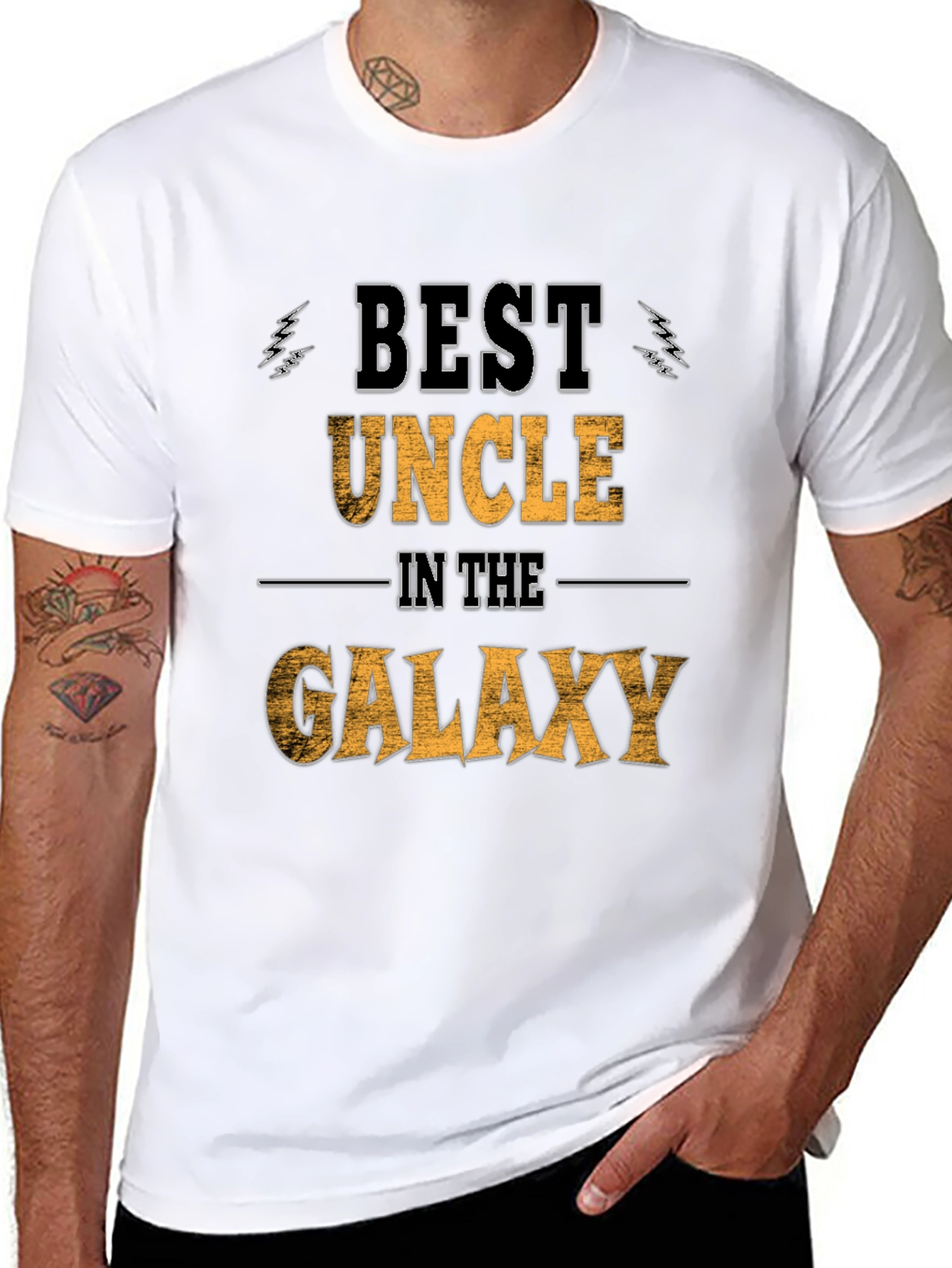 Best Uncle in the Galaxy Black Graphic Tee
