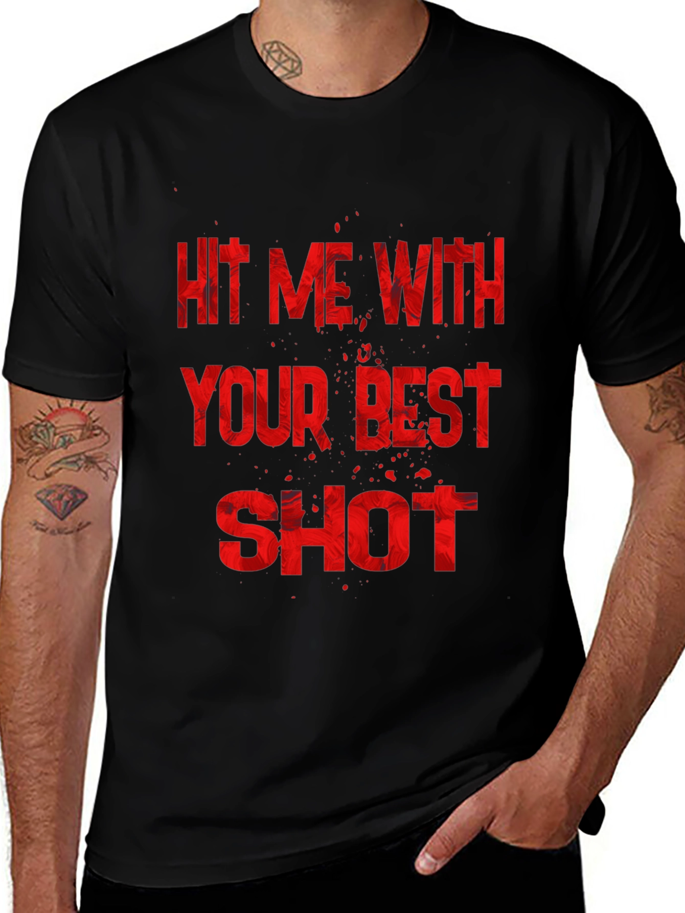Hit Me With Your Best Shot Black Graphic Tee