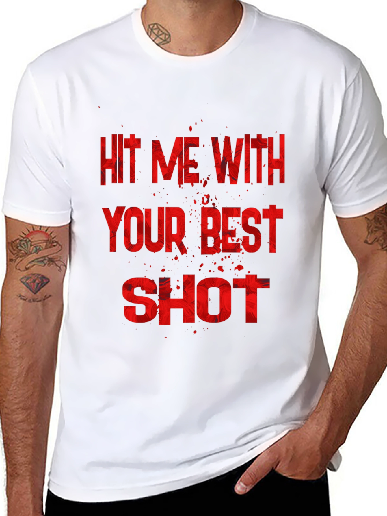 Hit Me With Your Best Shot Black Graphic Tee