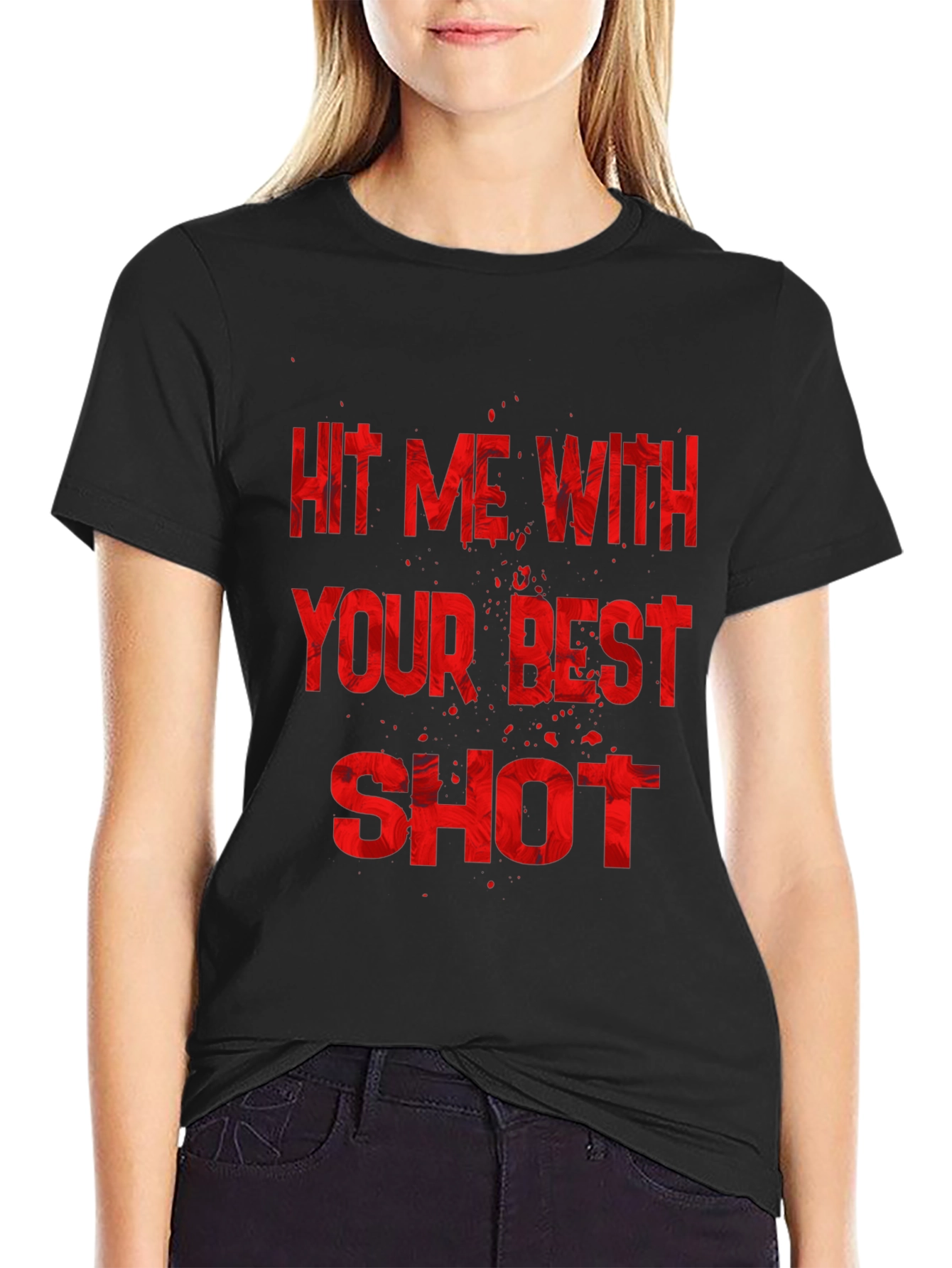 Hit Me With Your Best Shot Black Graphic Tee