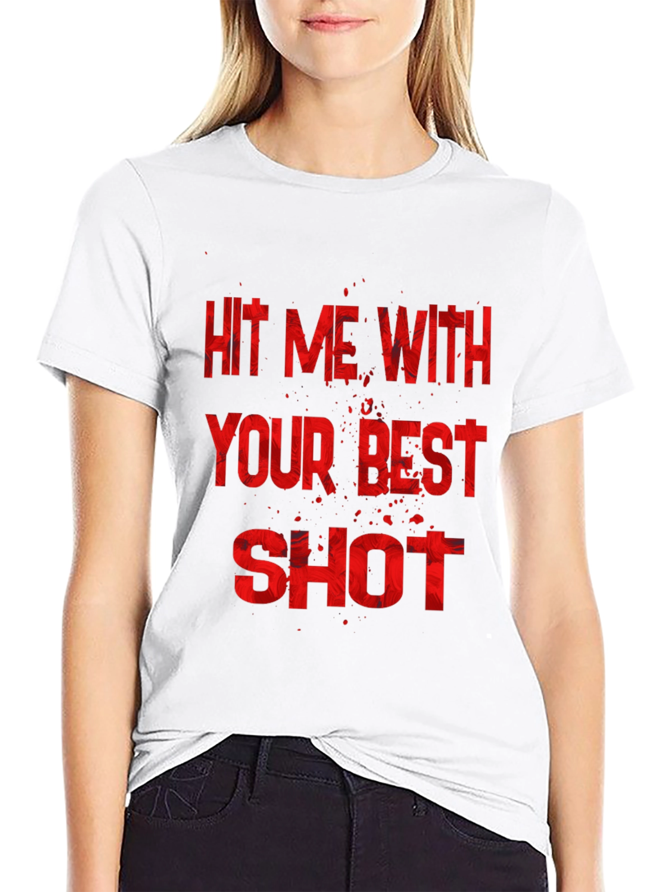 Hit Me With Your Best Shot Black Graphic Tee