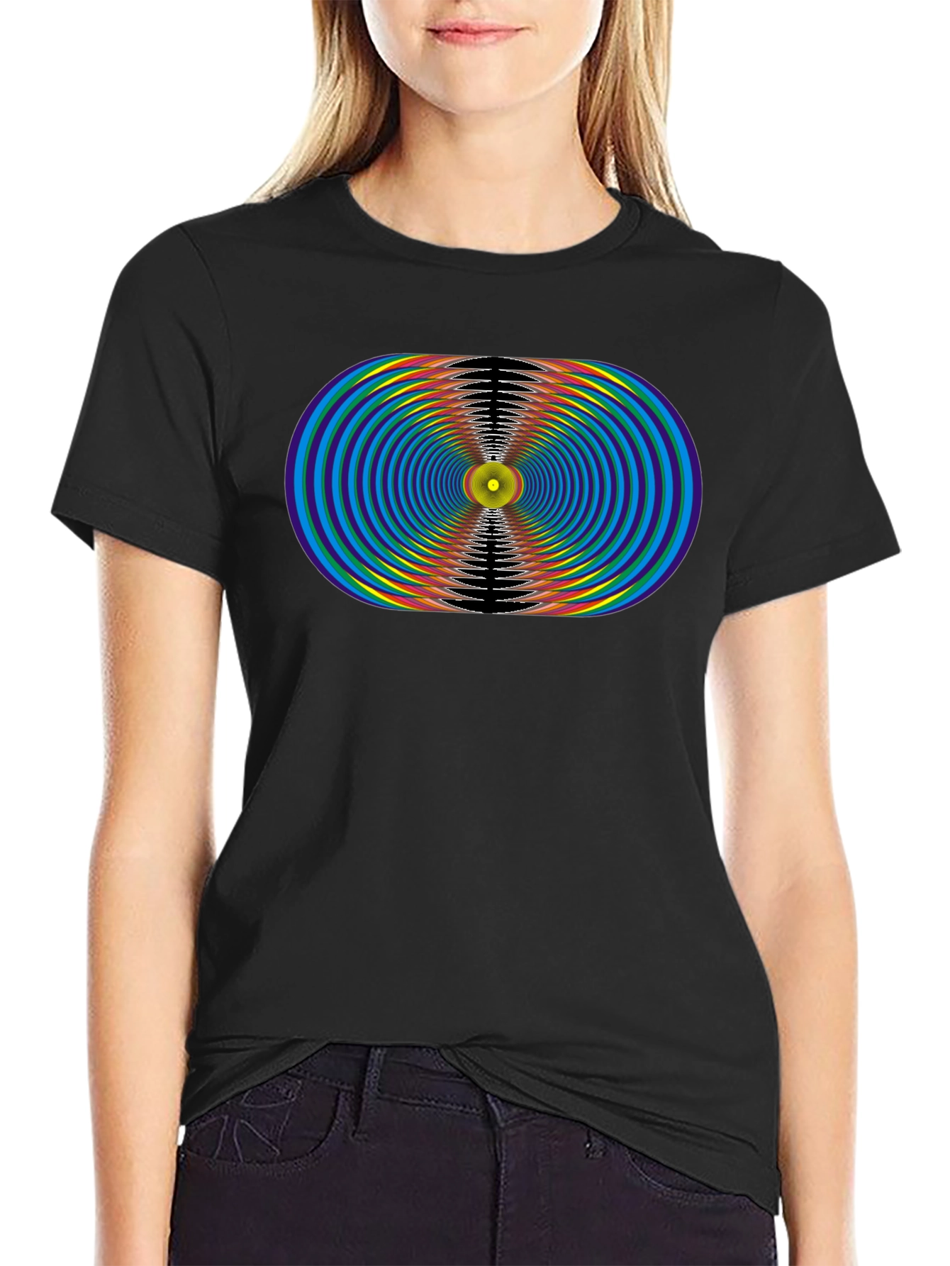 Abstract Graphic Black T-Shirt
