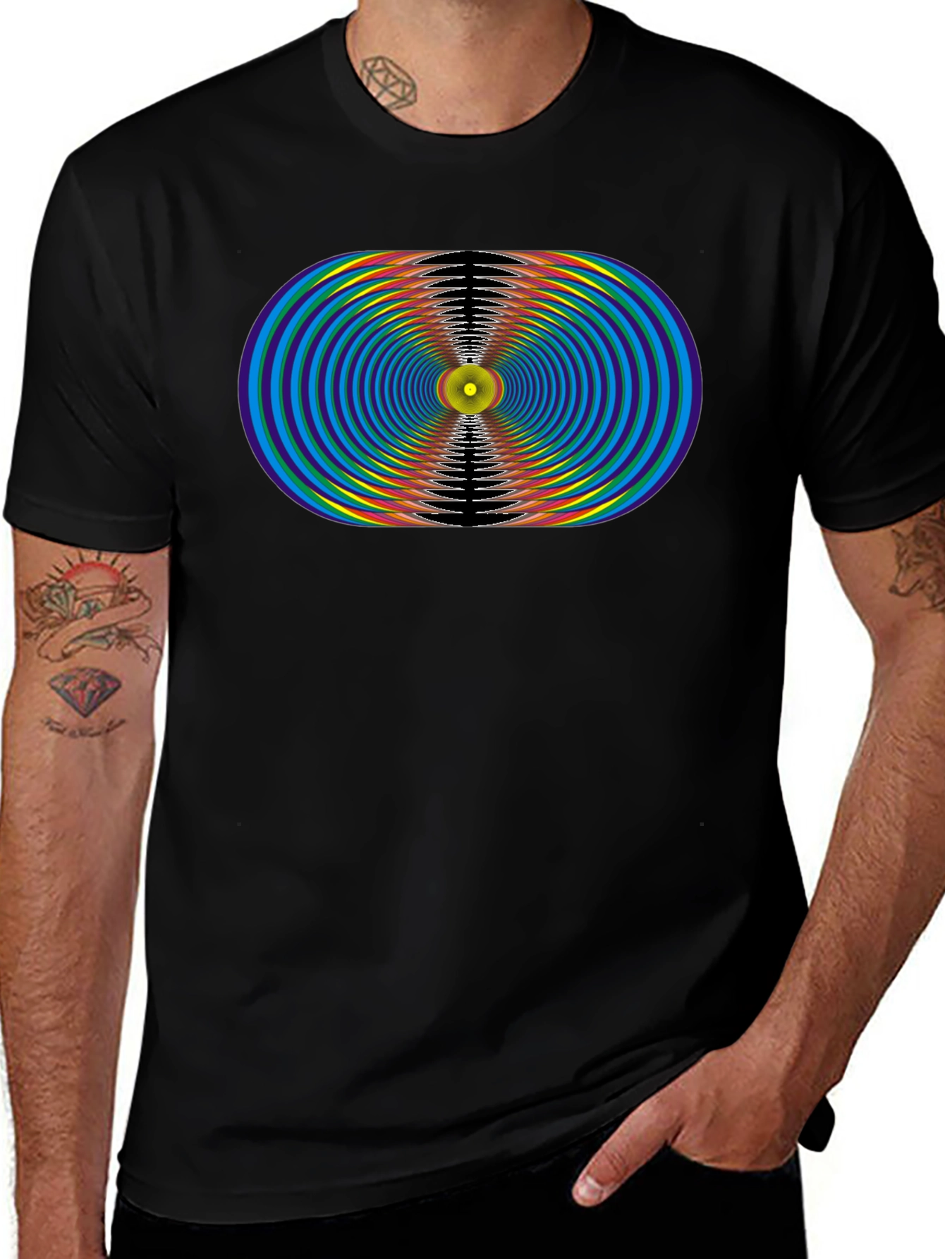 Abstract Graphic Black T-Shirt
