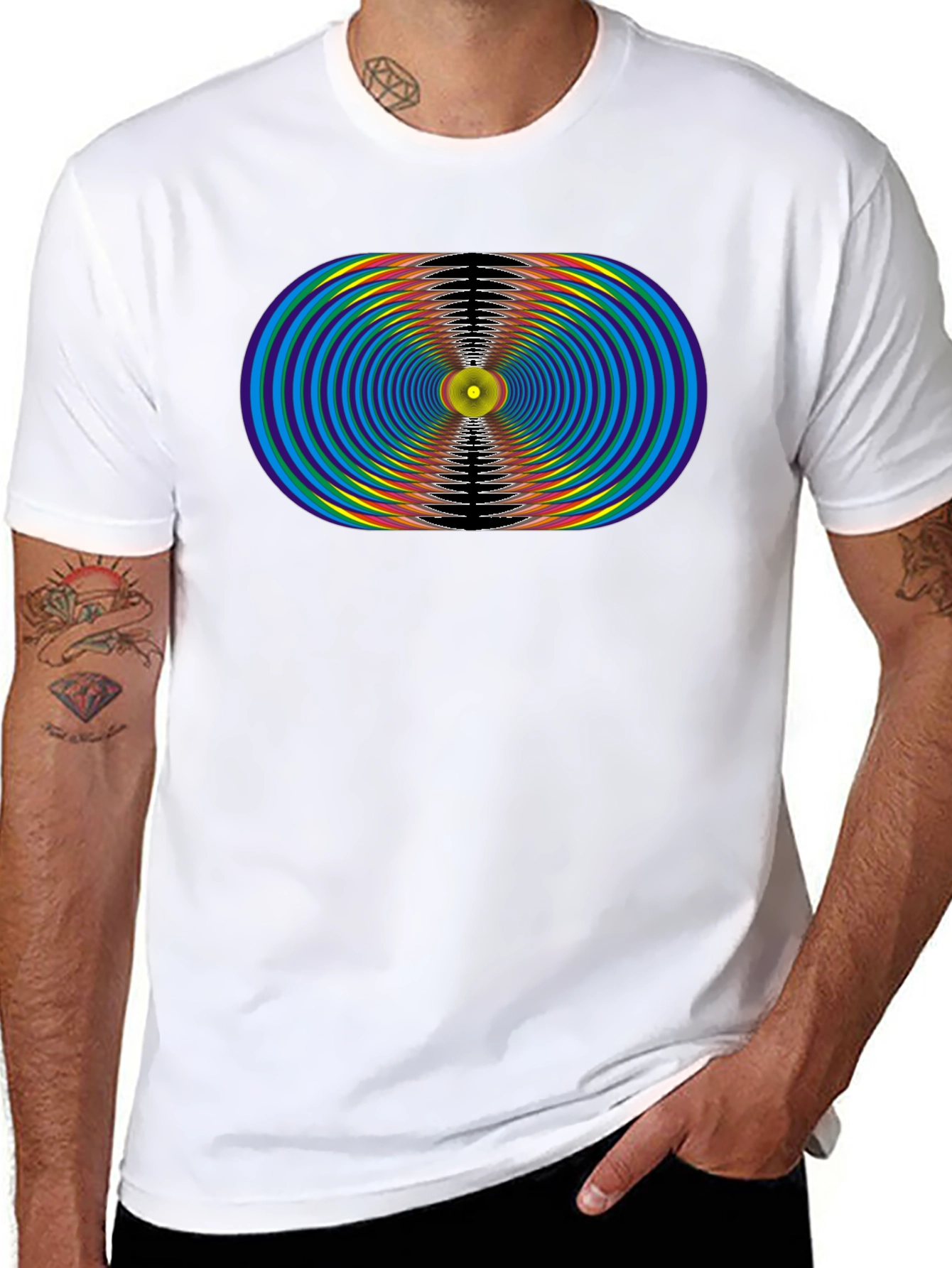 Abstract Graphic Black T-Shirt