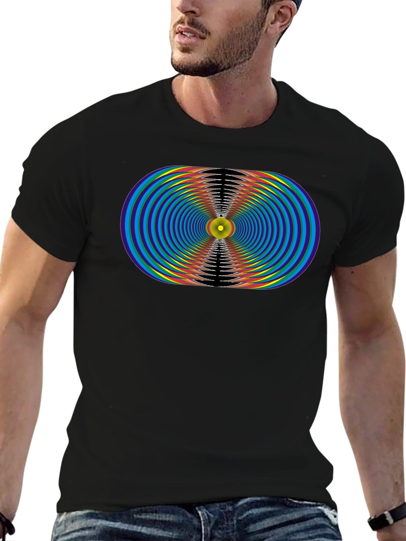 Abstract Graphic Black T-Shirt