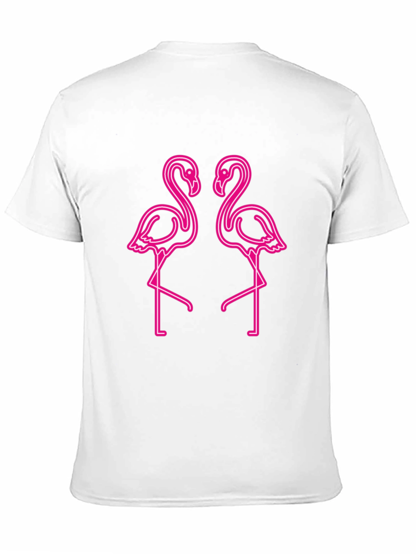 Neon Flamingo Graphic Tee - Black Cotton Shirt
